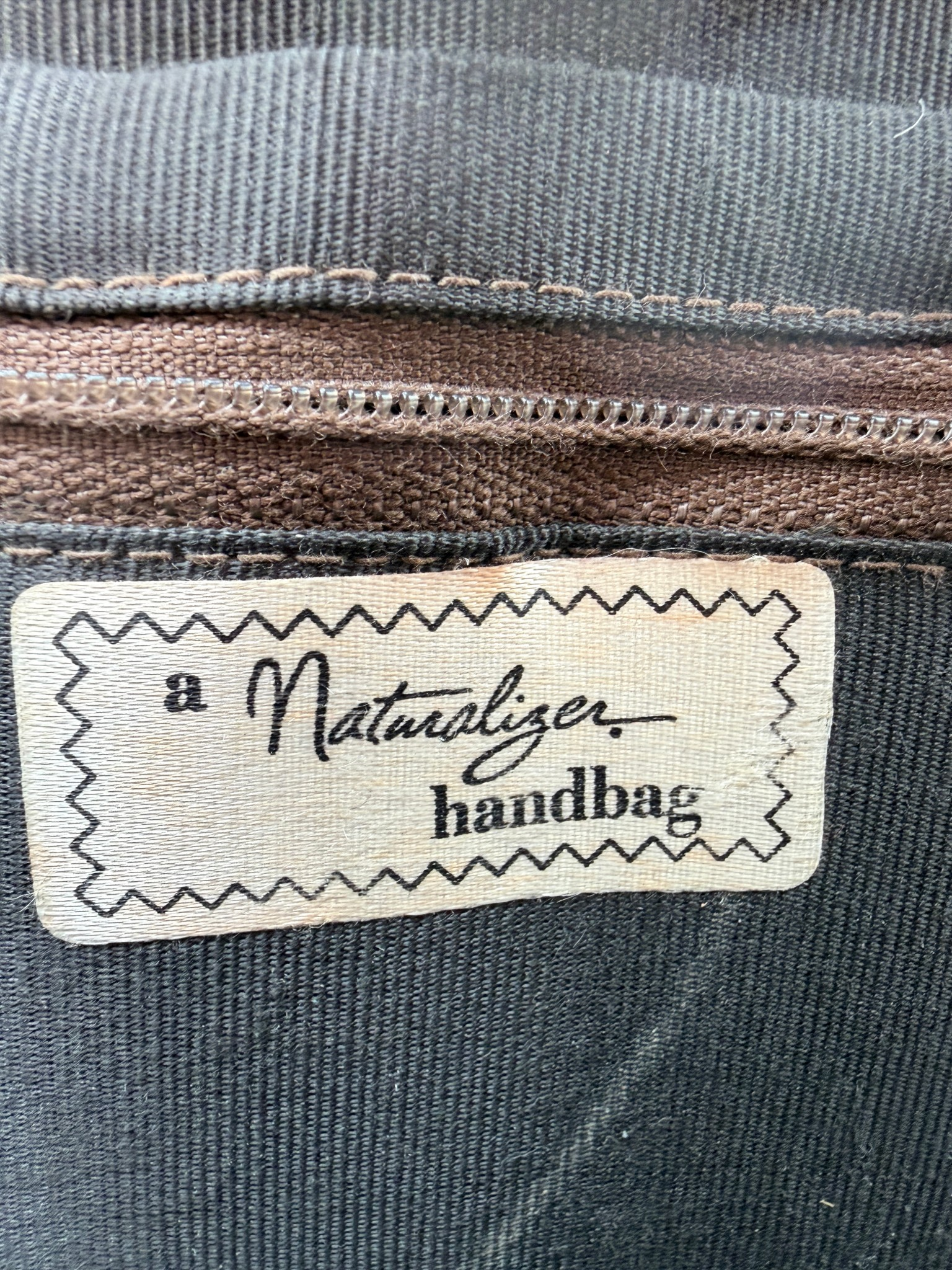 1960s Naturalizer Snake-Embossed Leather Handbag with Black & Brown Bands