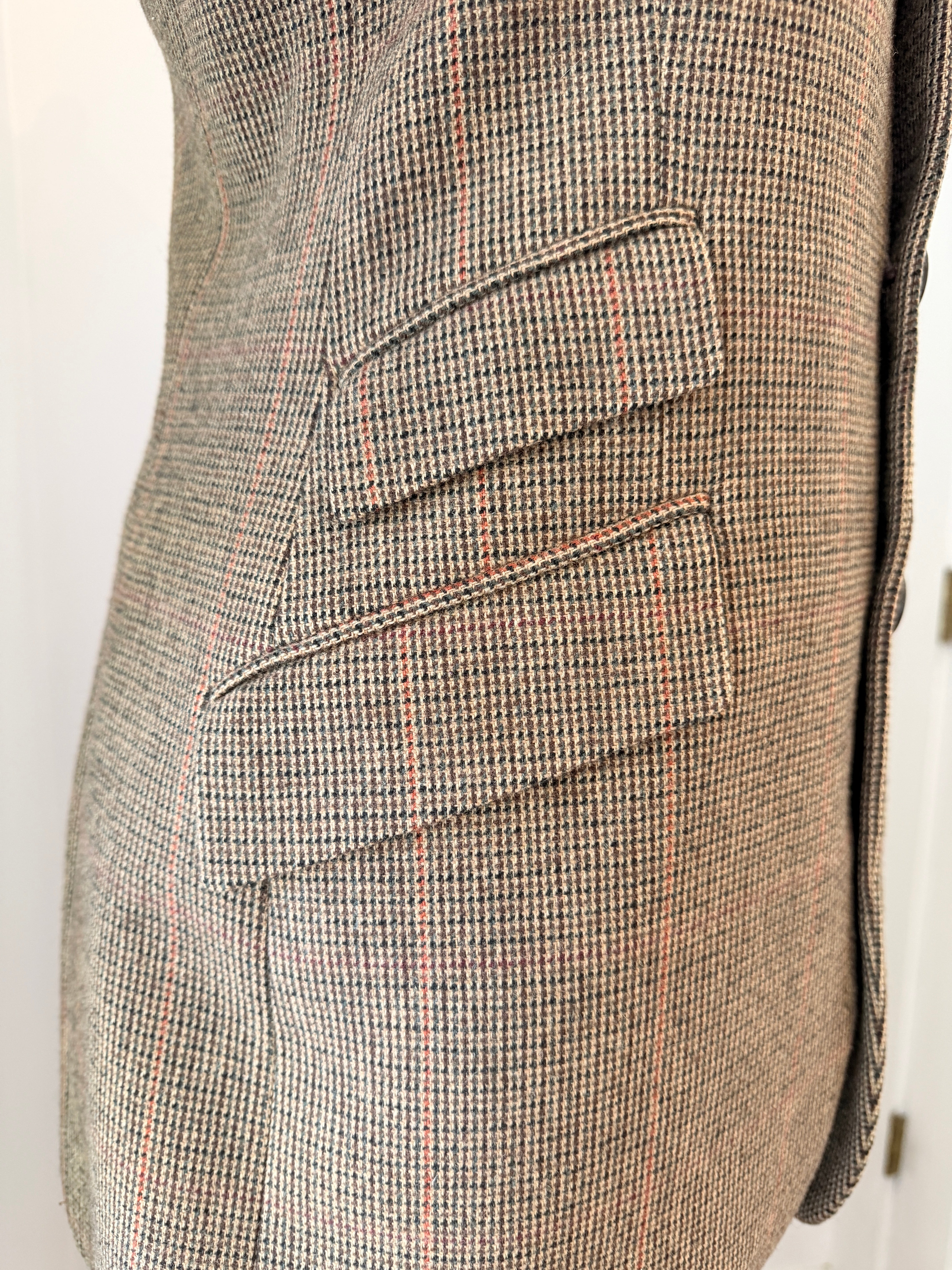 1990s Ralph Lauren Classic Collection Tweed Pant & Blazer Suit with Suede Elbow Patches