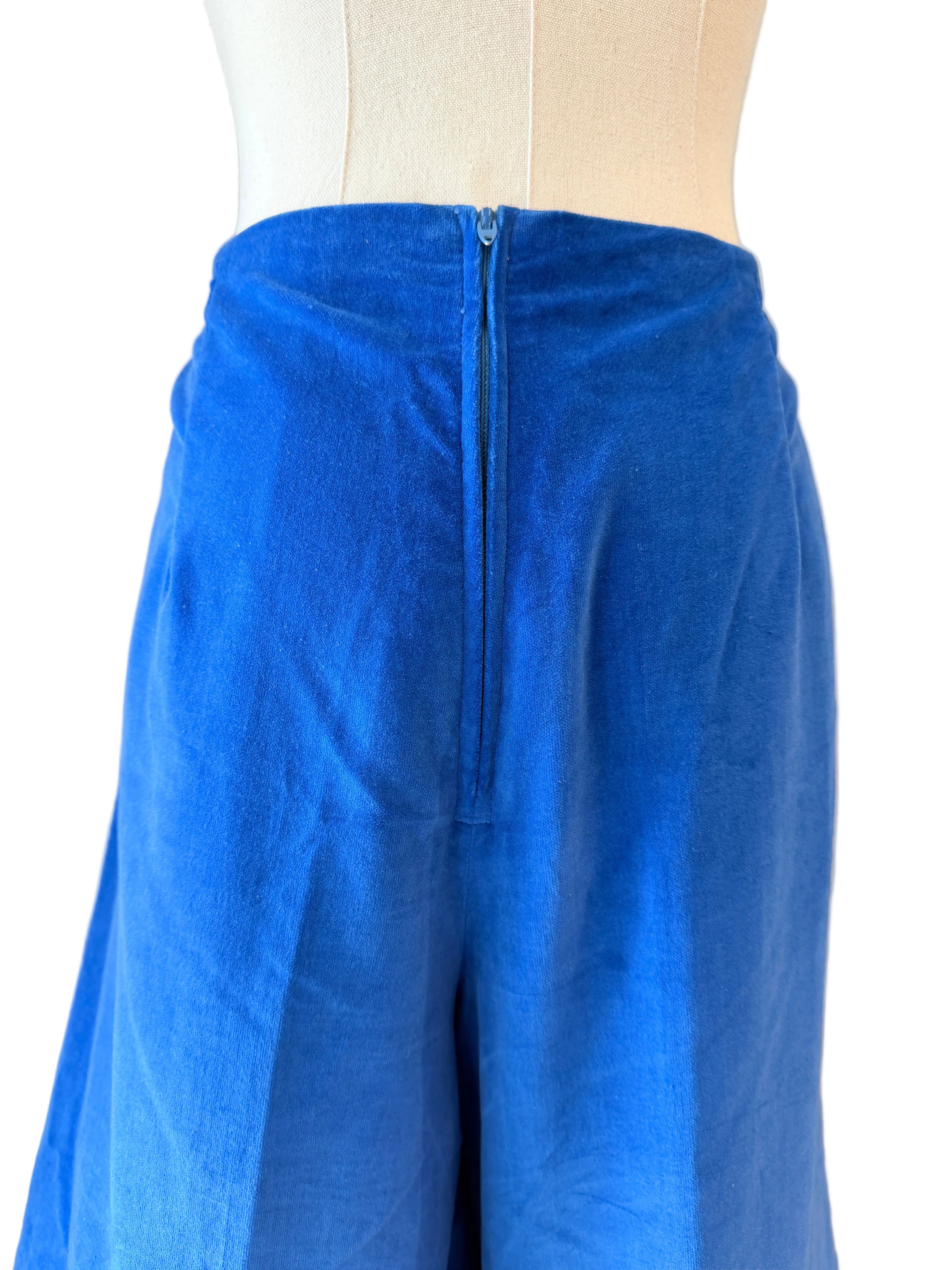1970s Royal Blue Wide-Leg Velvet Pants