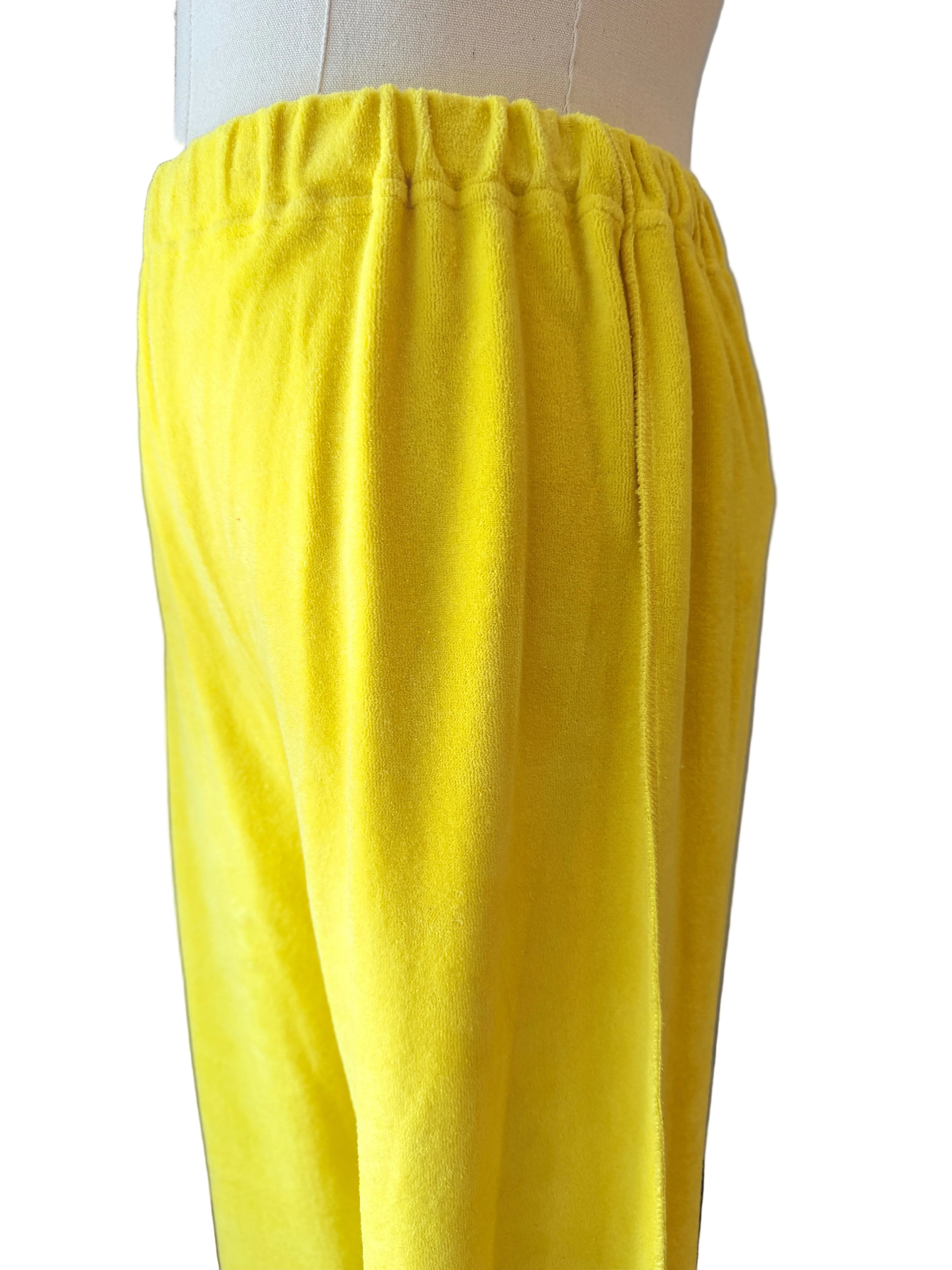 1980s Sonia Rykiel Yellow Velour Three-Piece Ensemble with Rhinestone Accents