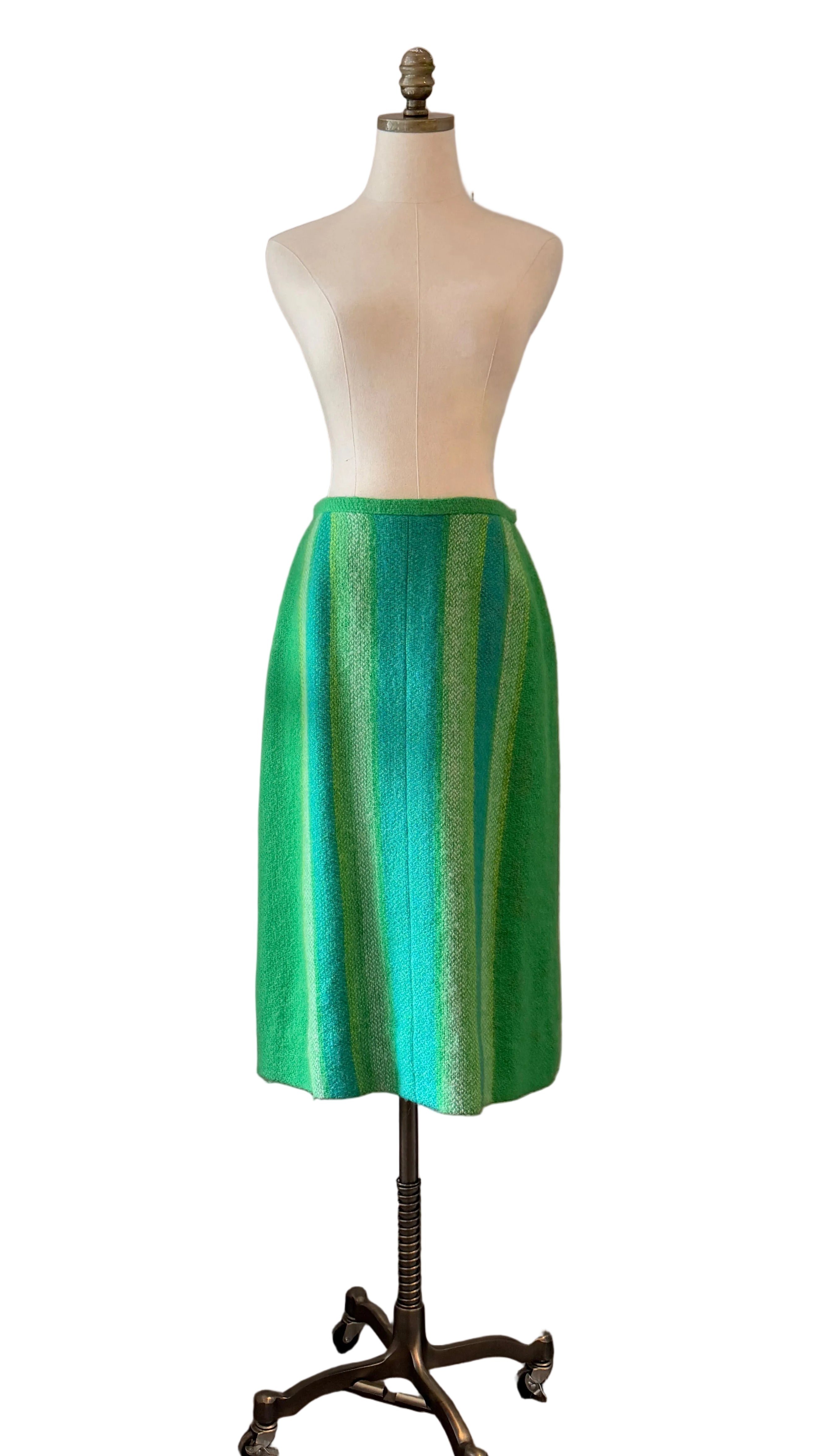 Countess Ebba von Eckermann Green Wool Hand-Knit Skirt & Vest Set