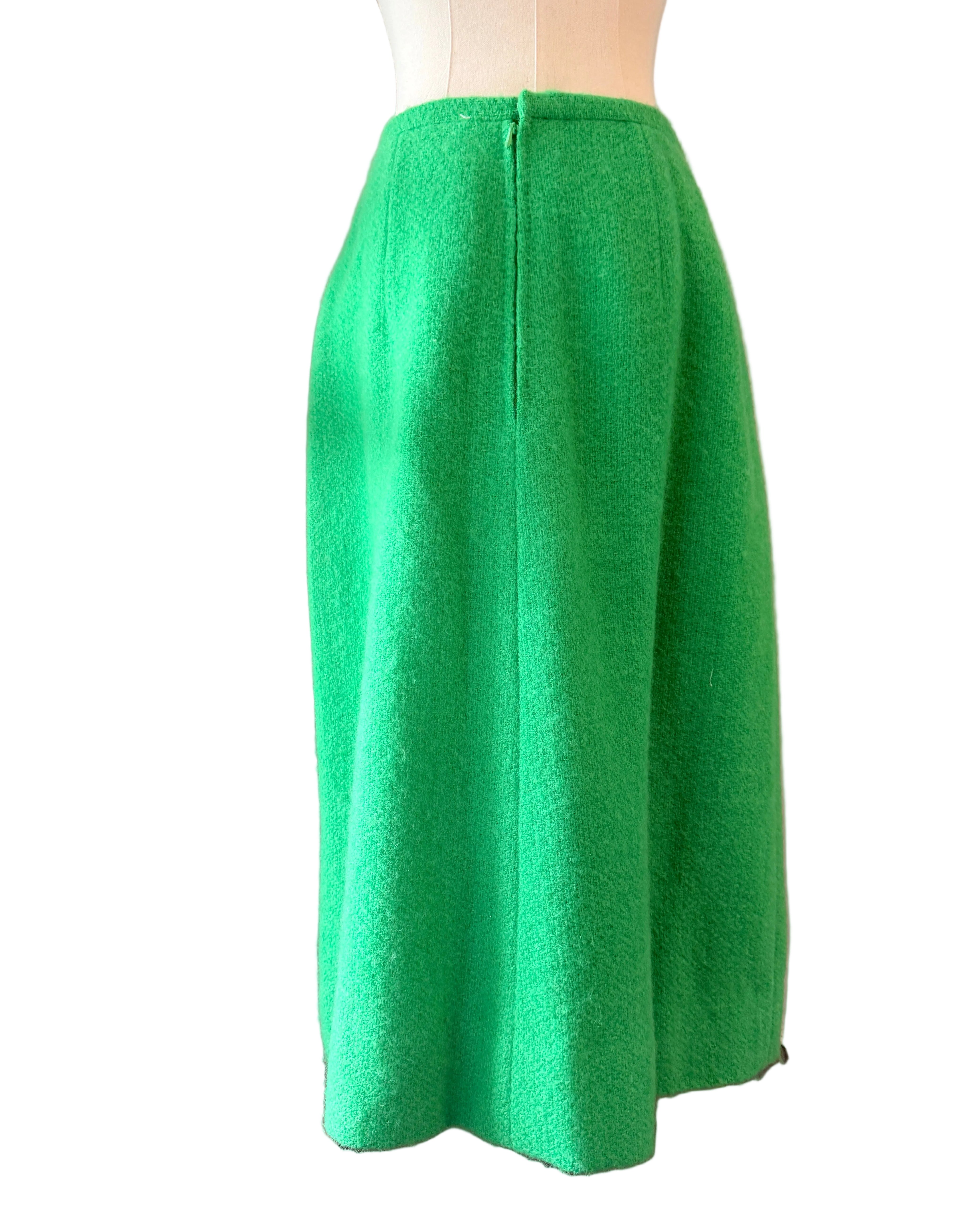 Countess Ebba von Eckermann Green Wool Hand-Knit Skirt & Vest Set