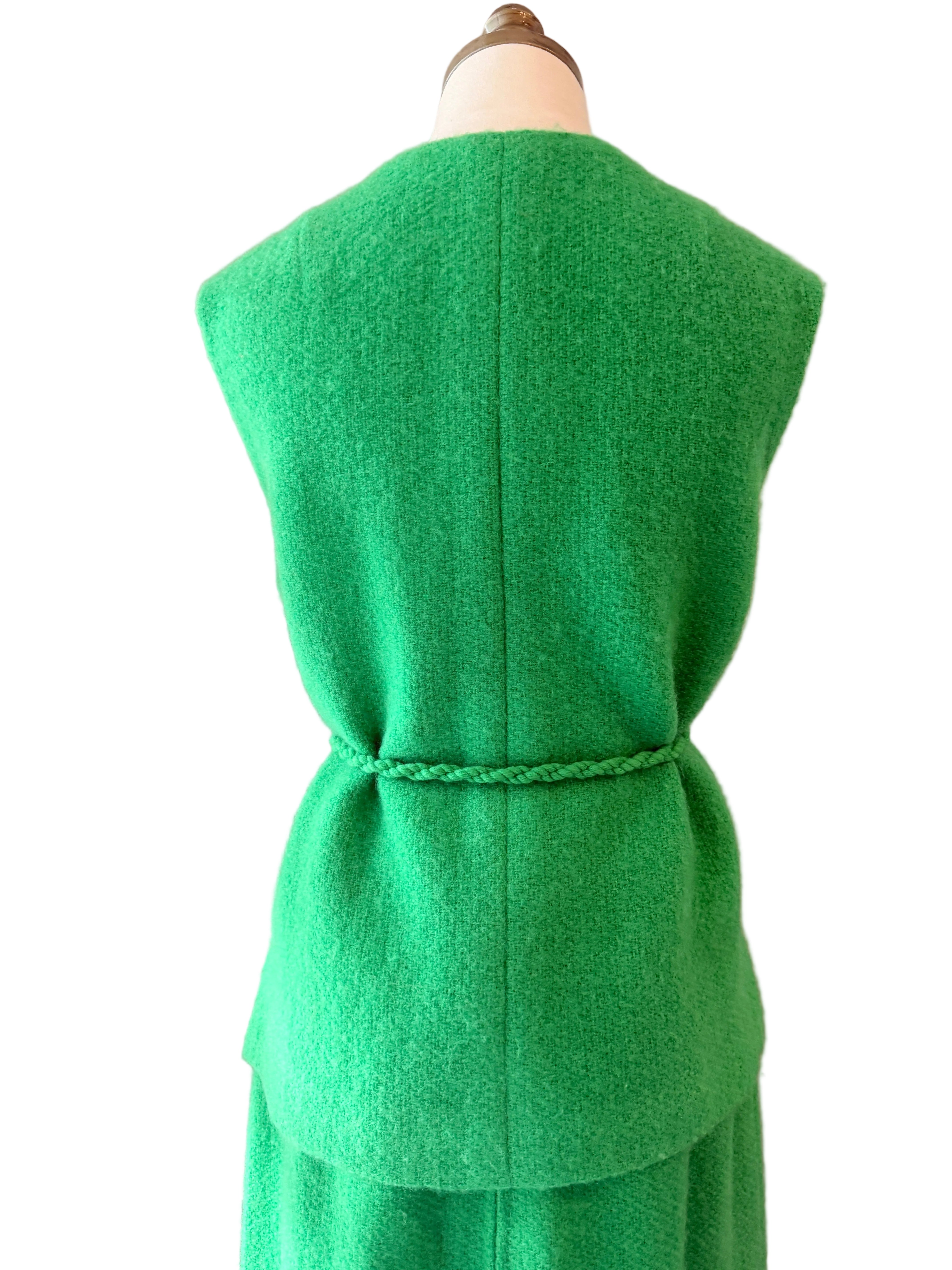 Countess Ebba von Eckermann Green Wool Hand-Knit Skirt & Vest Set
