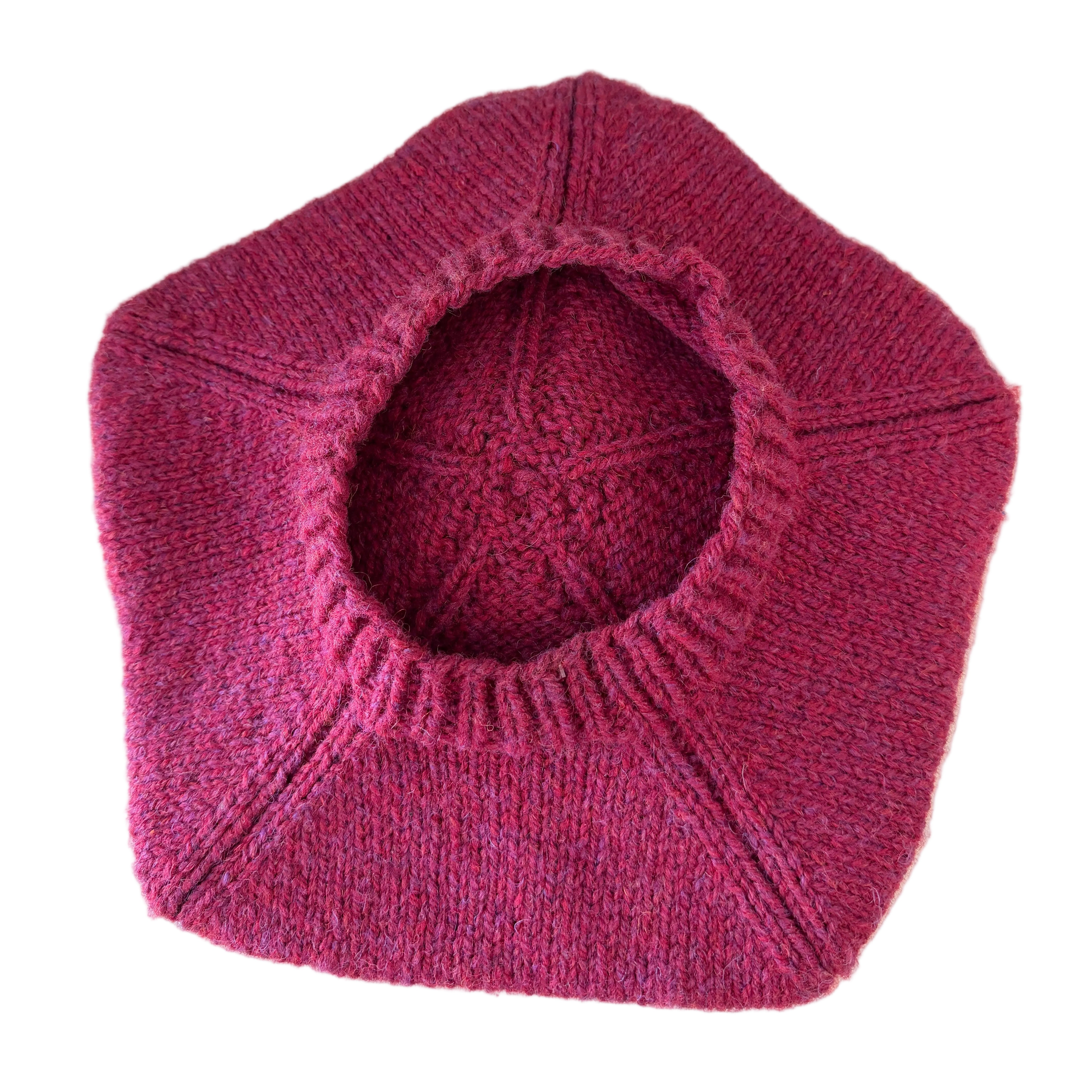 1970s Cleo Ltd. Dublin Magenta Fisherman Sweater, Beret & Scarf Set (3-Piece)