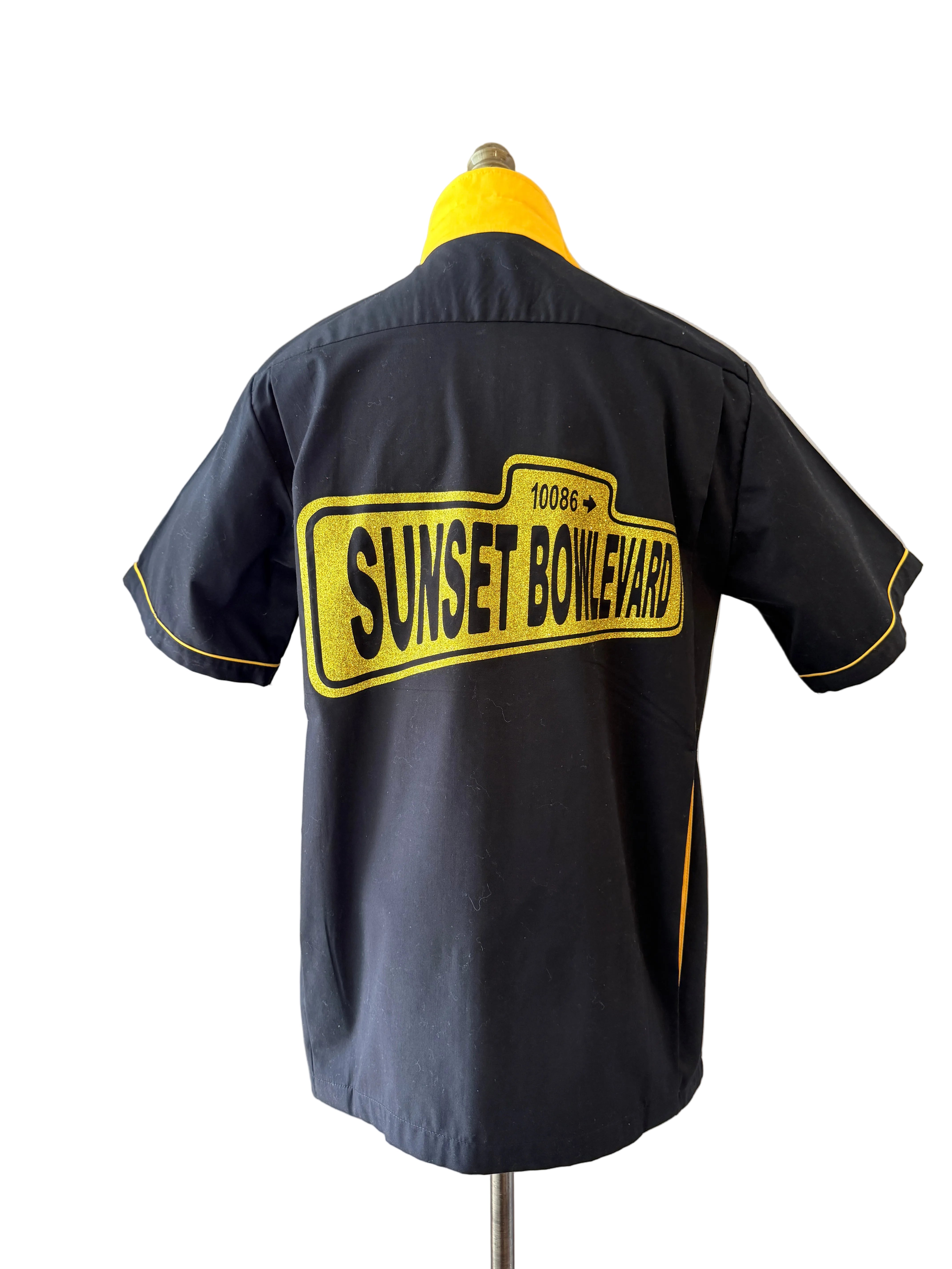 2016 Sunset Boulevard Glenn Close Signed Memorabilia Collection — Bowling Shirt, Poster & Beanfield Costume Bible