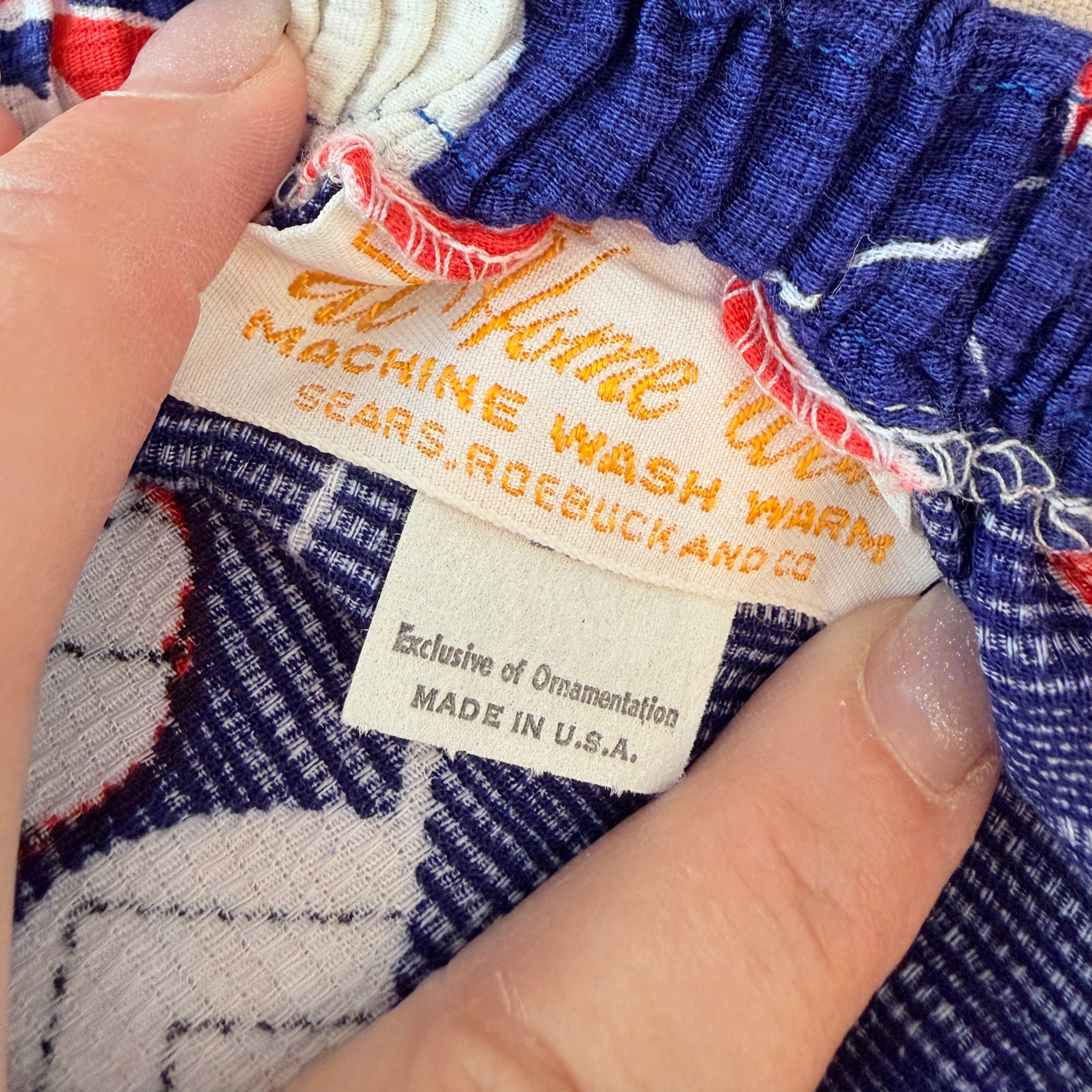 1970s Sears, Roebuck and Co. At Home Wear Hawaiian Tiki Floral Maxi Skirt with Matching Belt