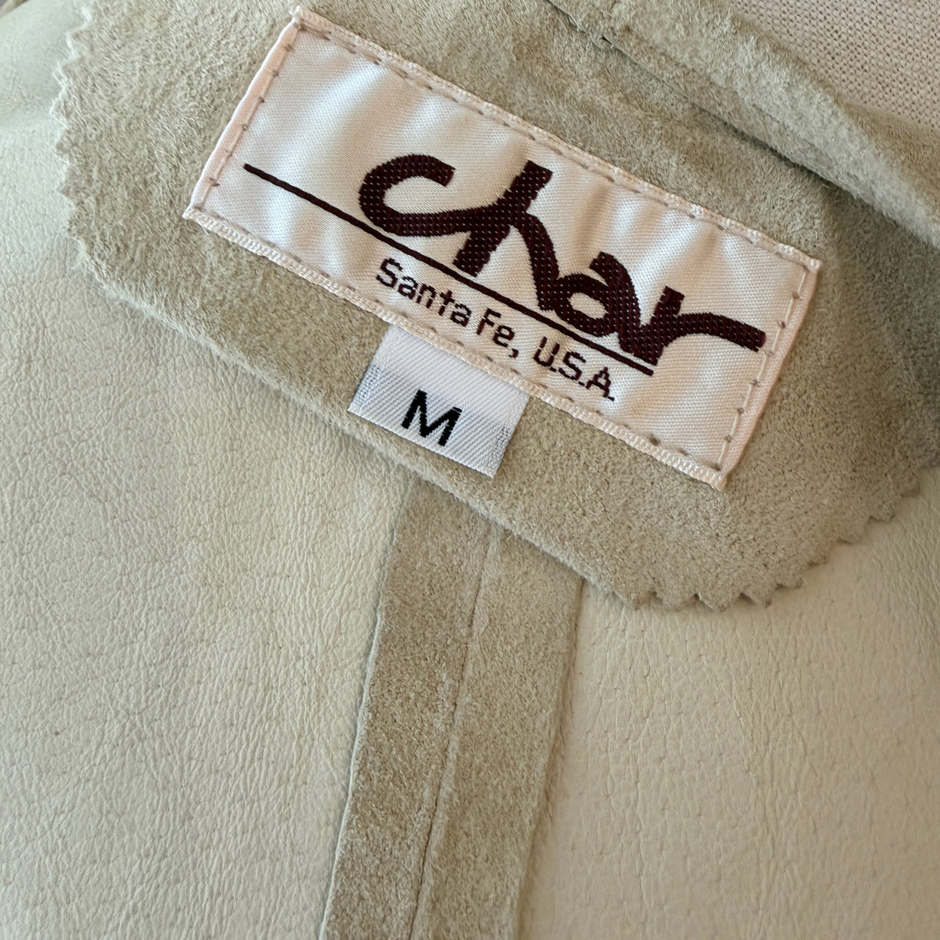 1990s Char Santa Fe Light Gray Suede Vest with Hand-Painted Tiger Motif