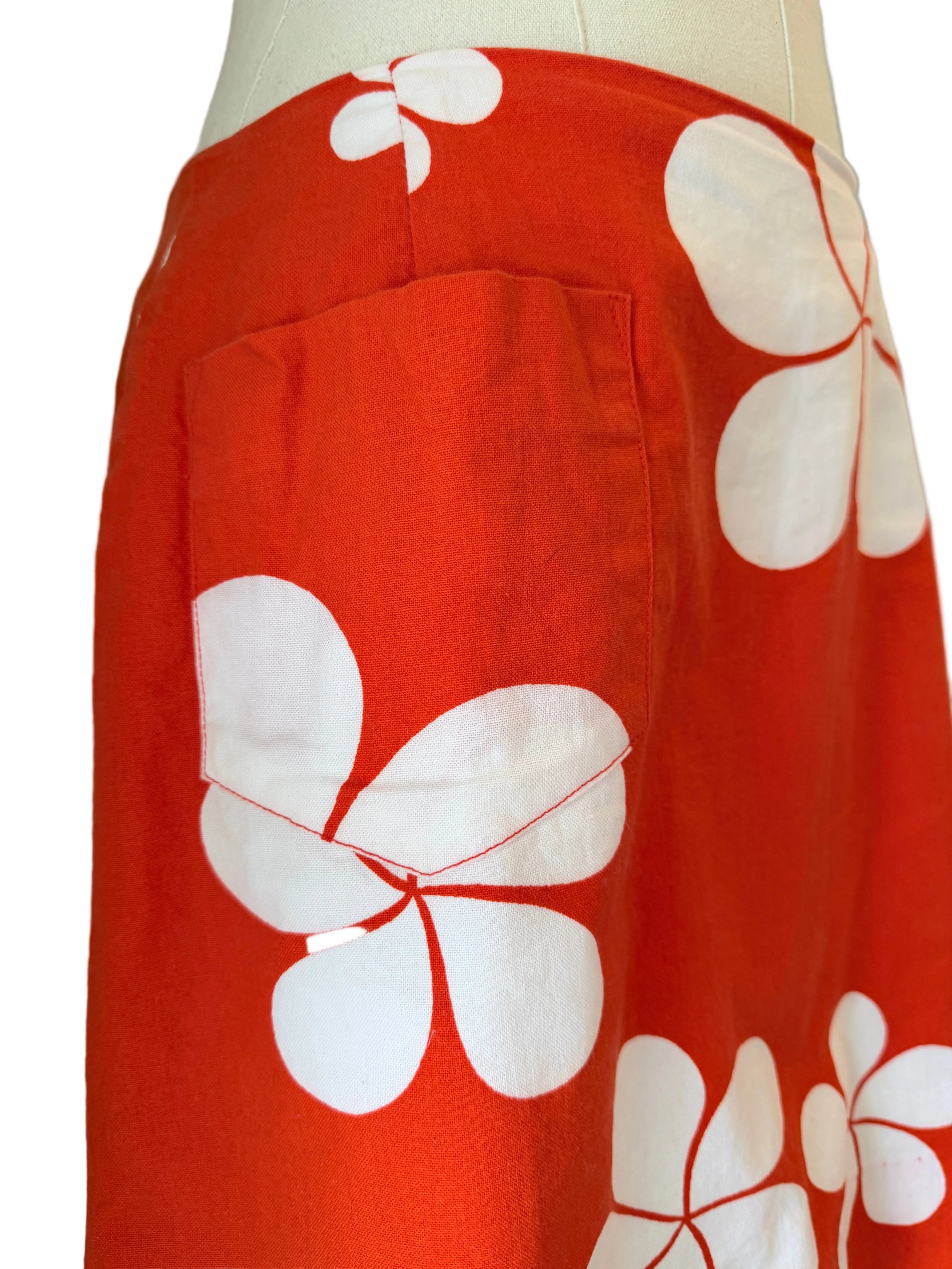 1960s Mauna Kea Beach Hotel Hawaii Orange Hawaiian Skort