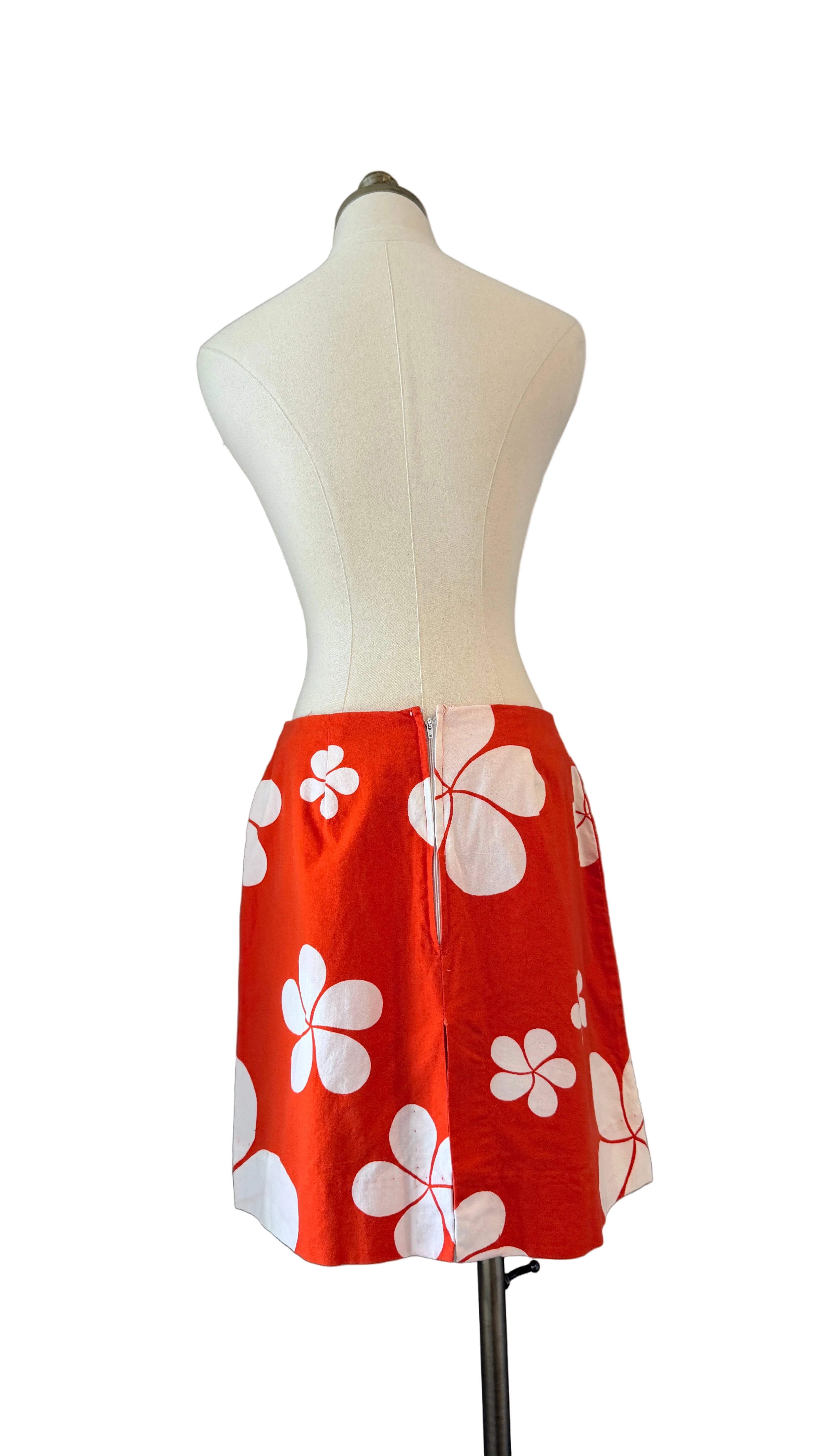 1960s Mauna Kea Beach Hotel Hawaii Orange Hawaiian Skort