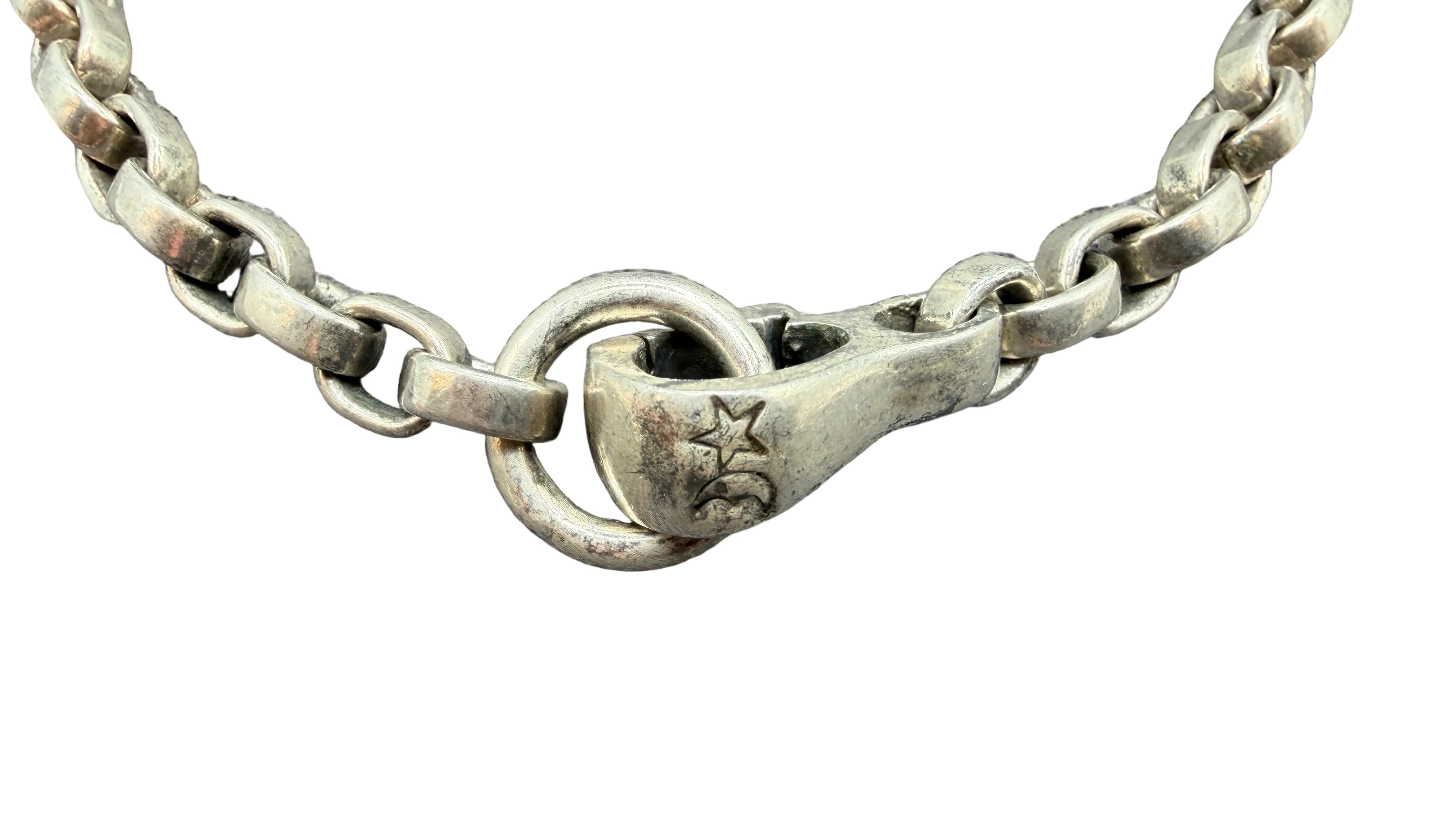 1998 Barry Kieselstein-Cord Sterling Silver Rolo Chain Necklace with Five Turtle Spacers