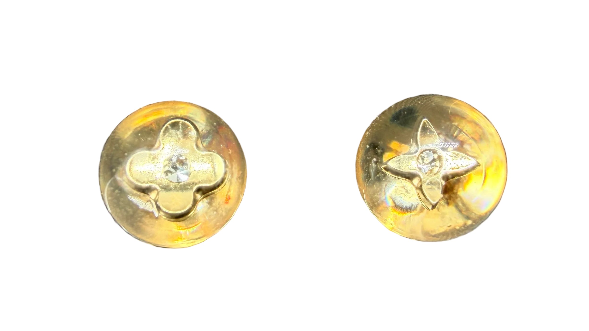 1990s Louis Vuitton Resin Inclusion Fleur Bubble Open Ring