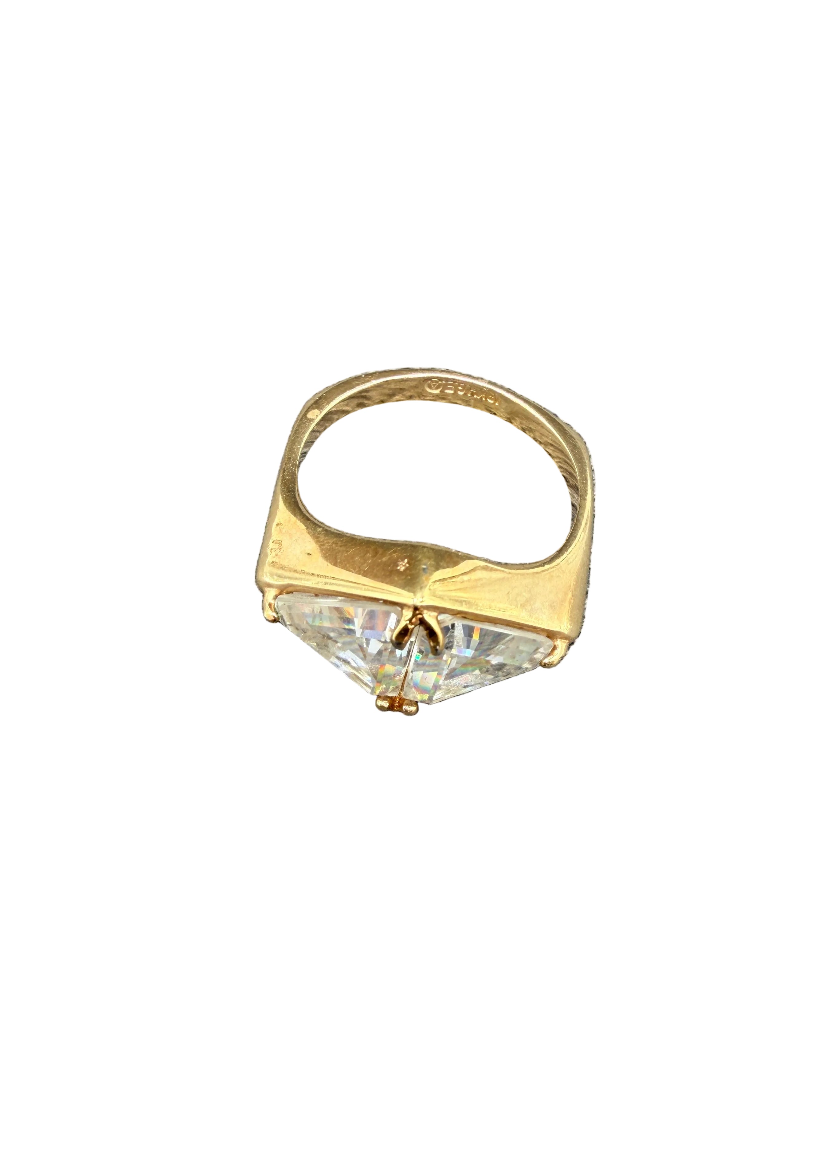 1980s 18K HGE Crystal Statement Ring