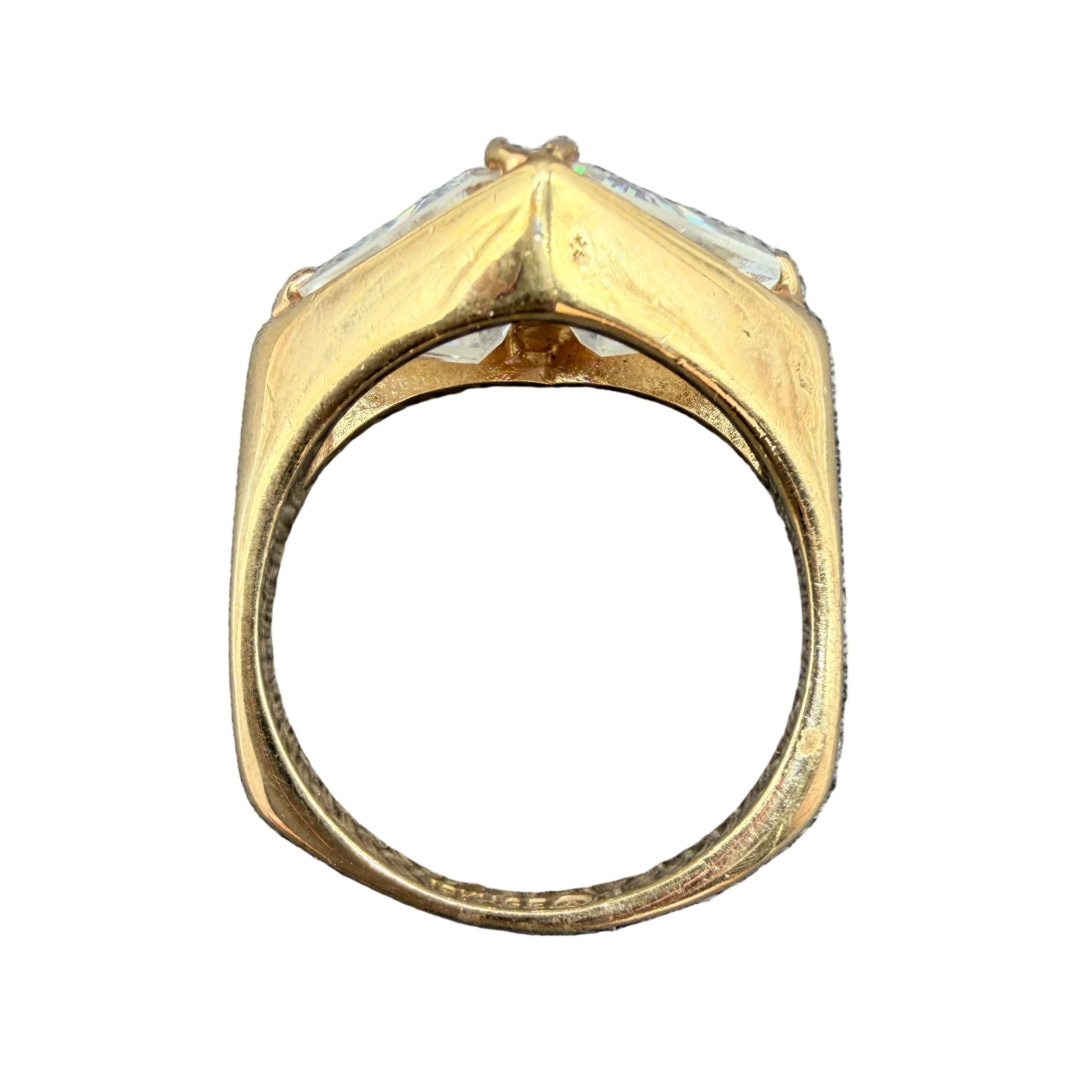 1980s 18K HGE Crystal Statement Ring