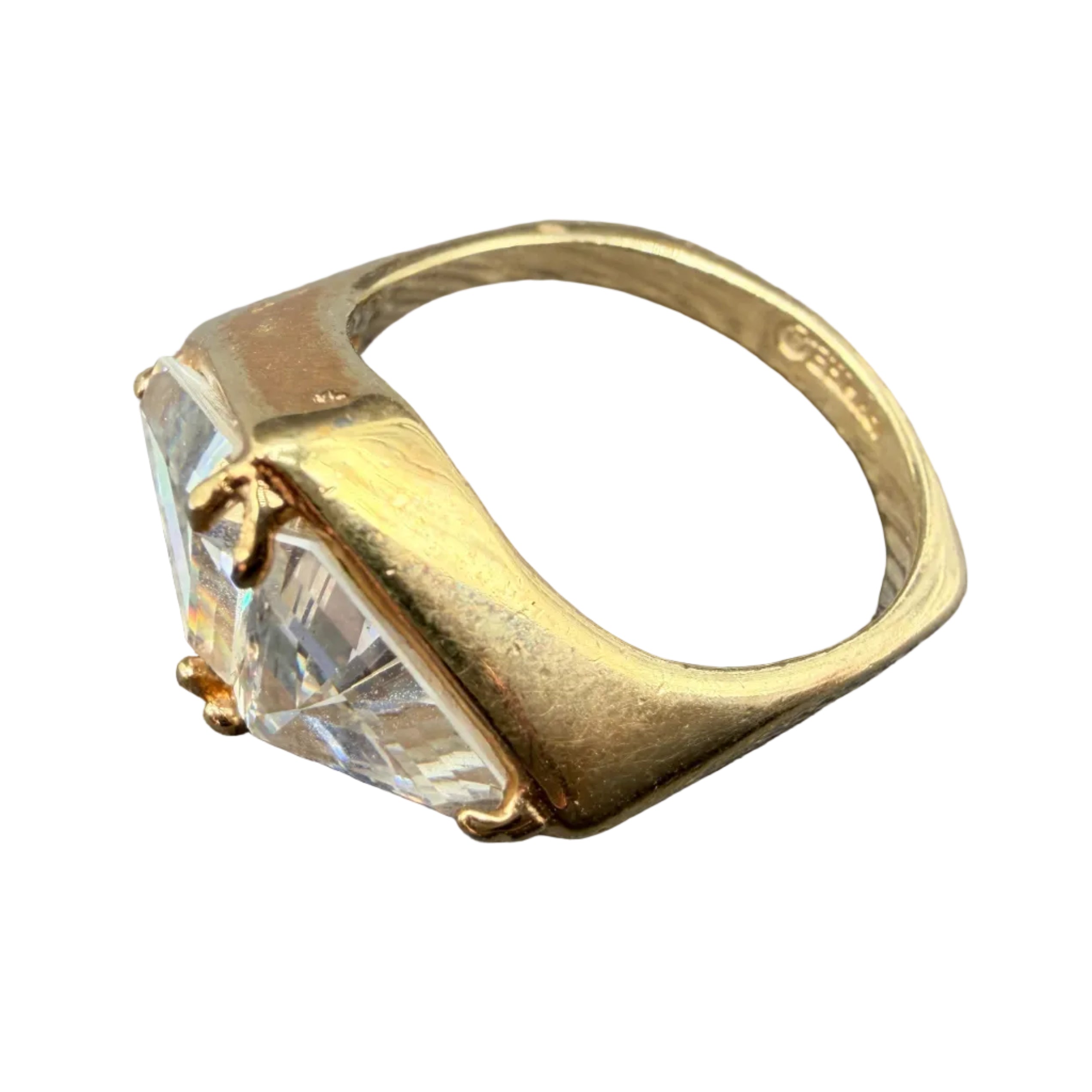 1980s 18K HGE Crystal Statement Ring