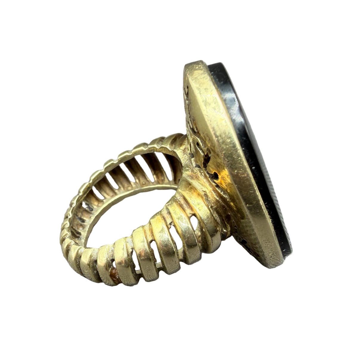 1960s 14K Gold Black Onyx Statement Ring