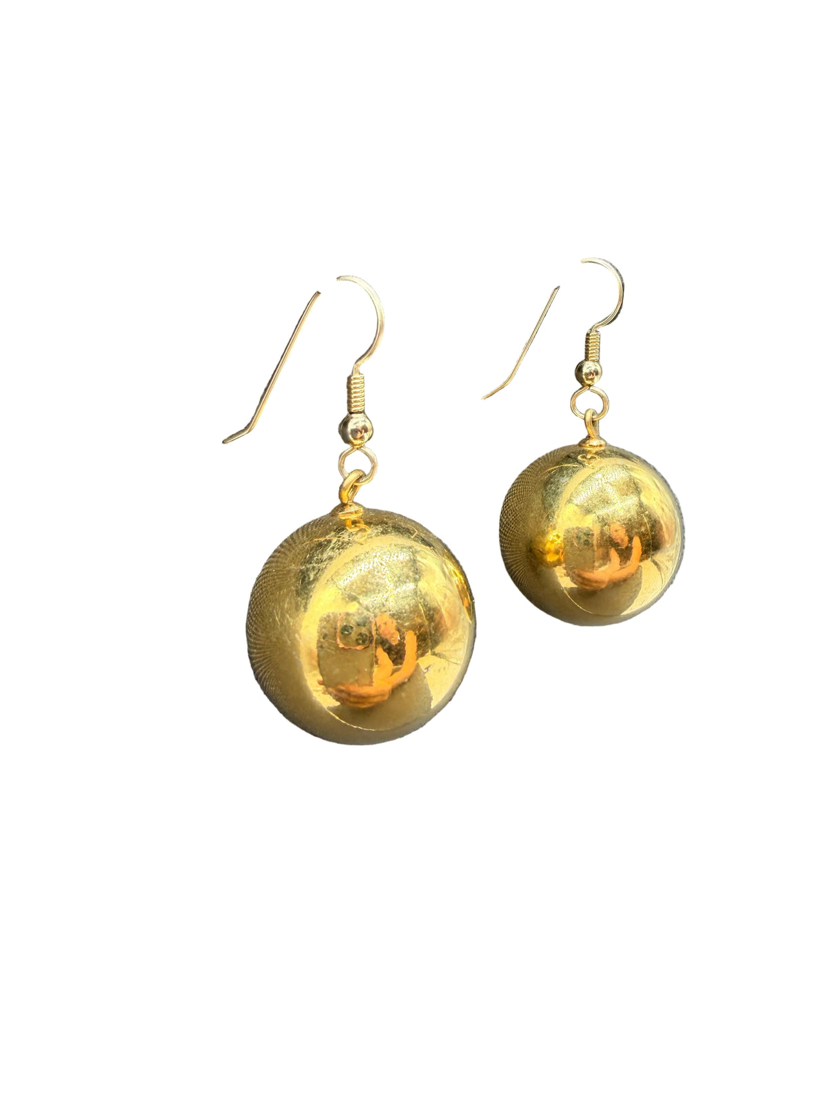 1980s Gold-Tone Ball Dangle Earrings