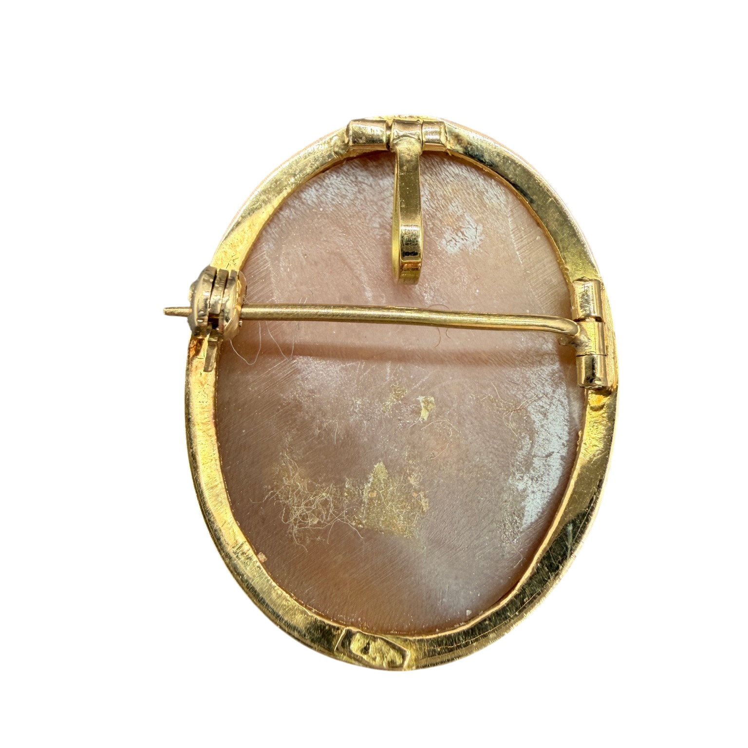 20th Century 18K Gold Left-Facing Cameo Brooch/Pendant