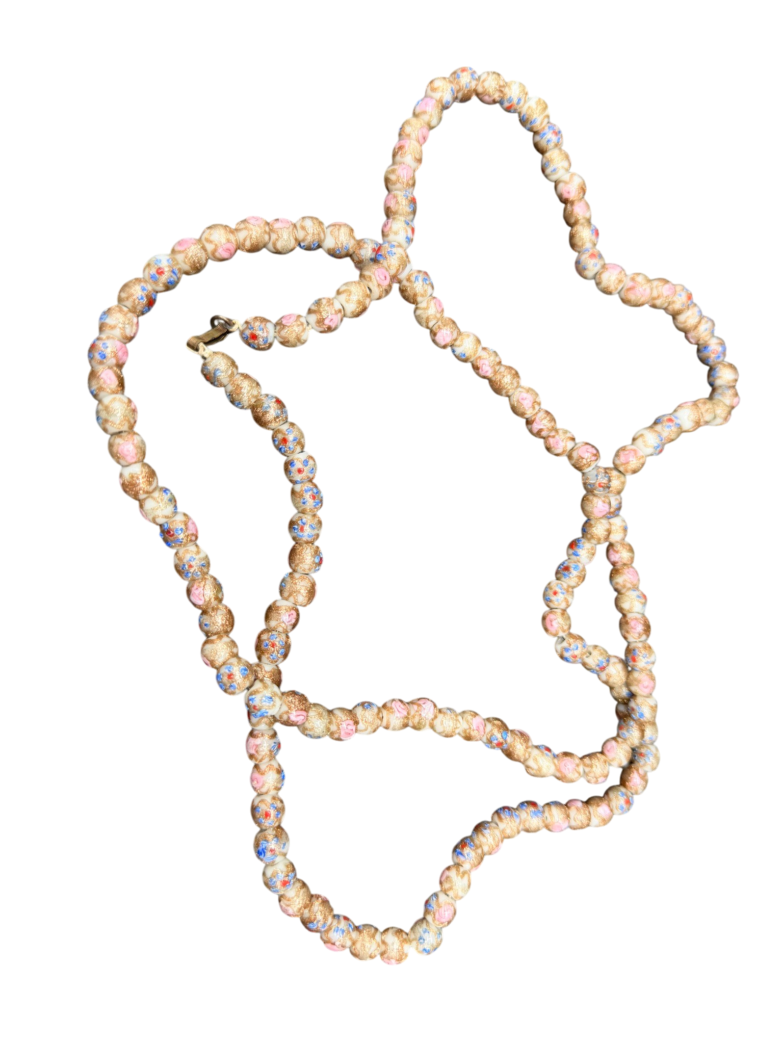 Rare Early 1900s Handmade Venetian Glass Beaded Necklace