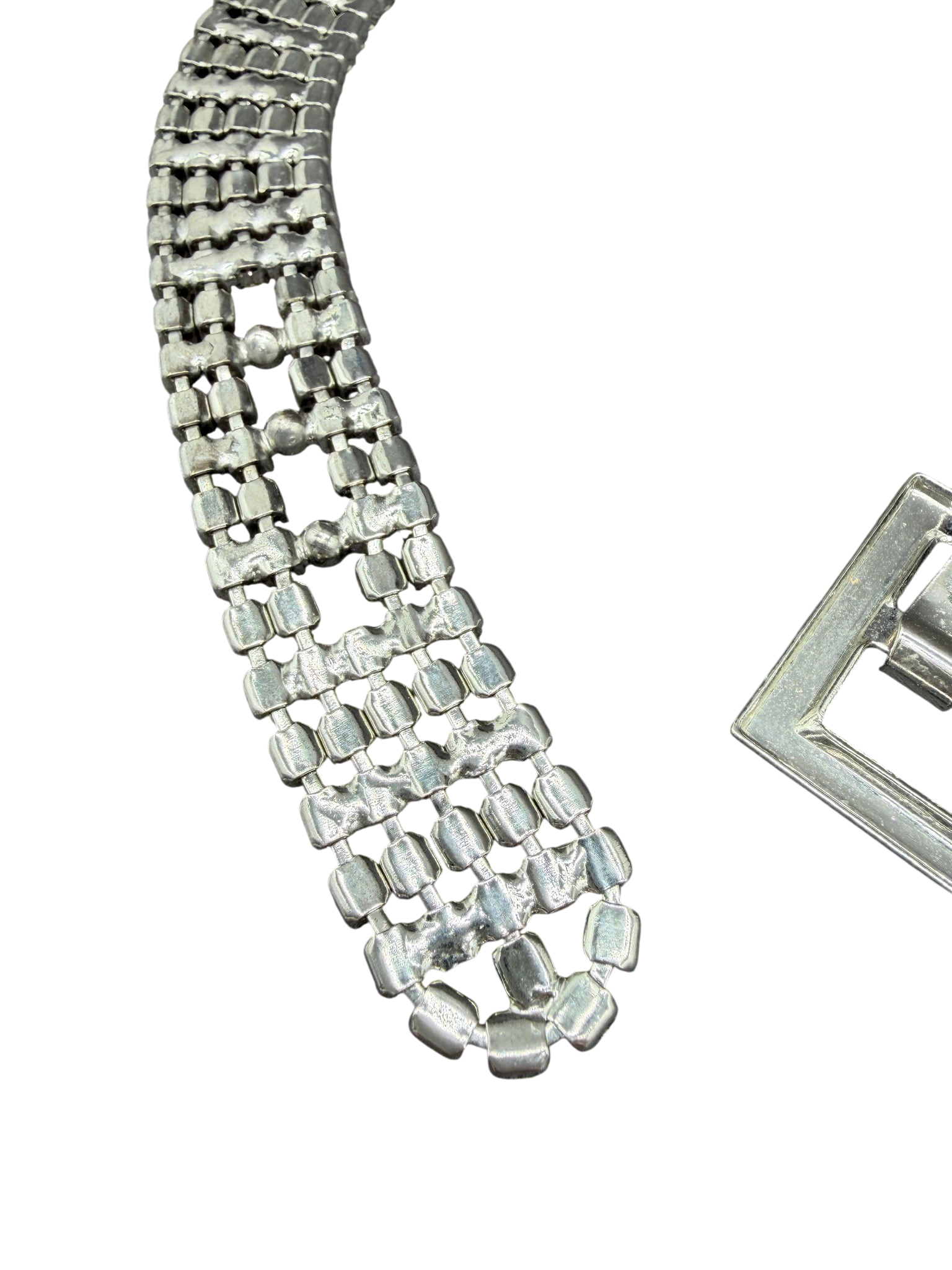 1950s Austrian Crystal Buckle Choker Necklace with Prong Setting