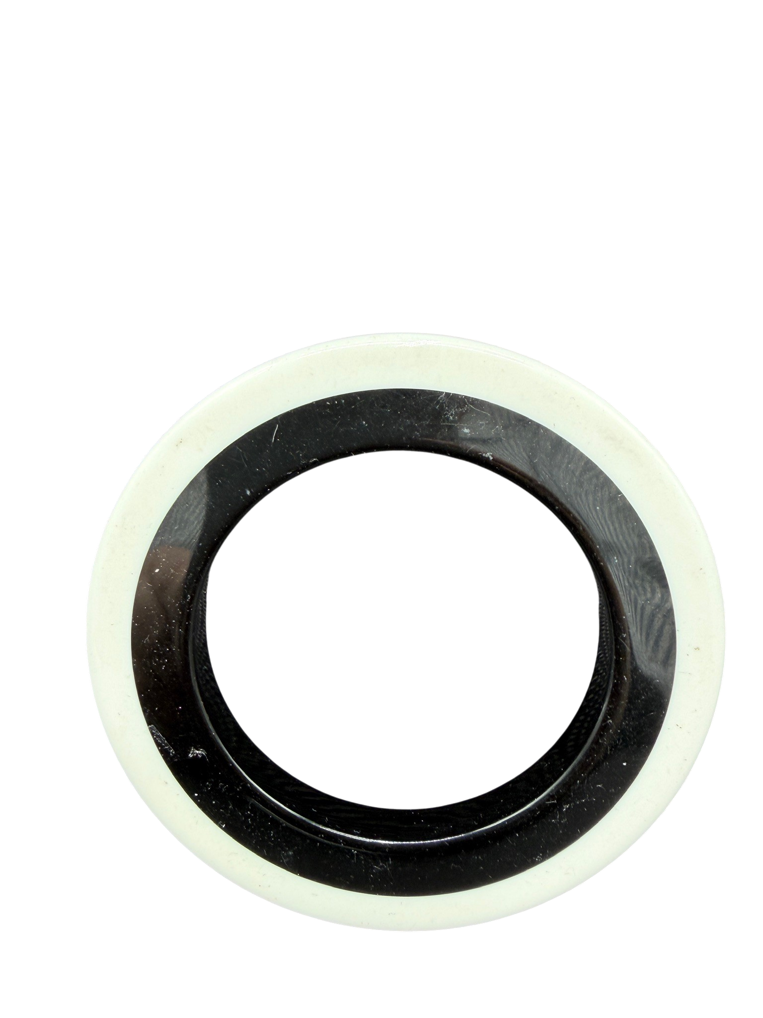 1960s MCM Black & White Lucite Bangle Bracelet