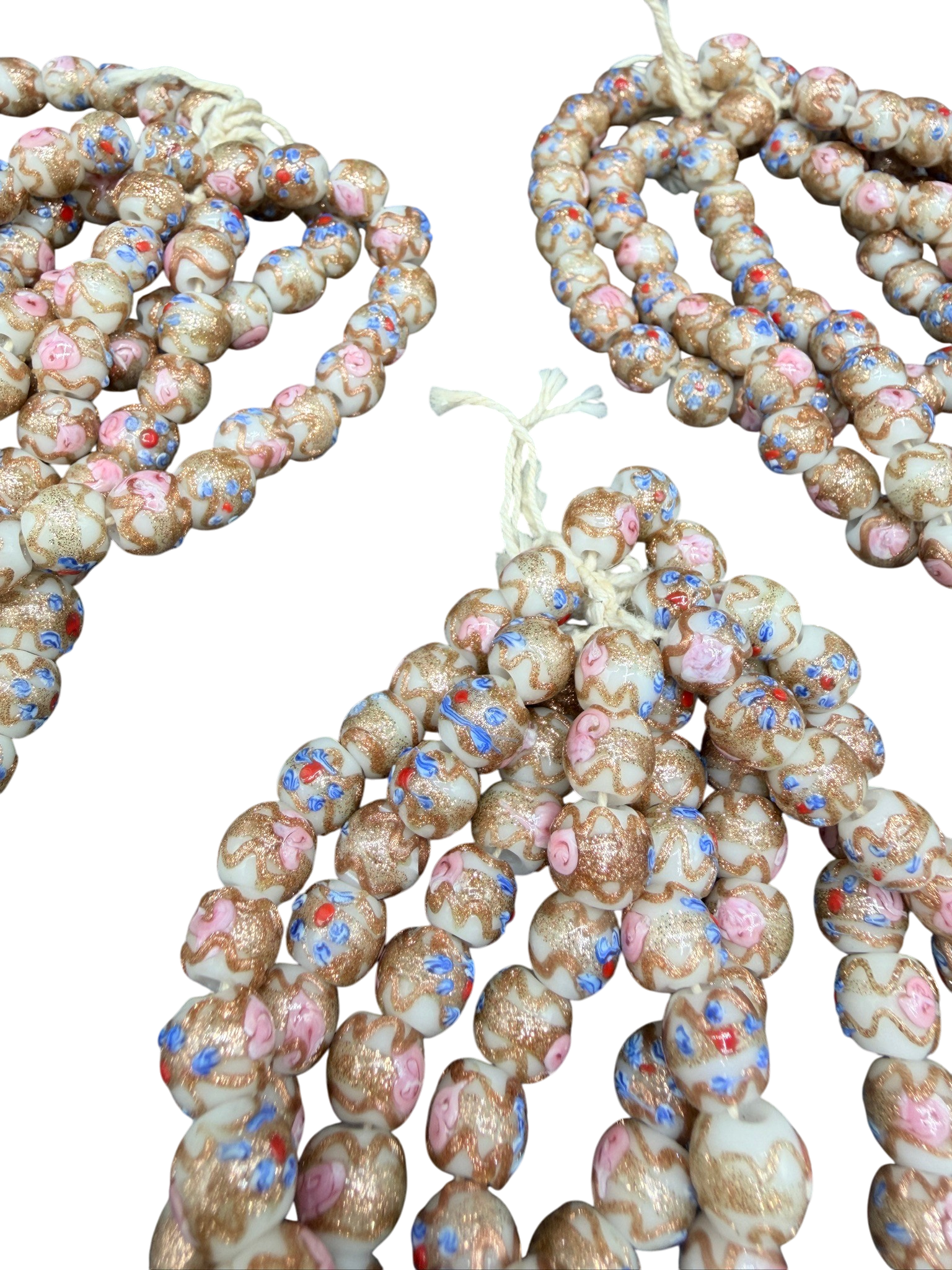 Rare Early 1900s Handmade Venetian Glass Bead Strand Bundles