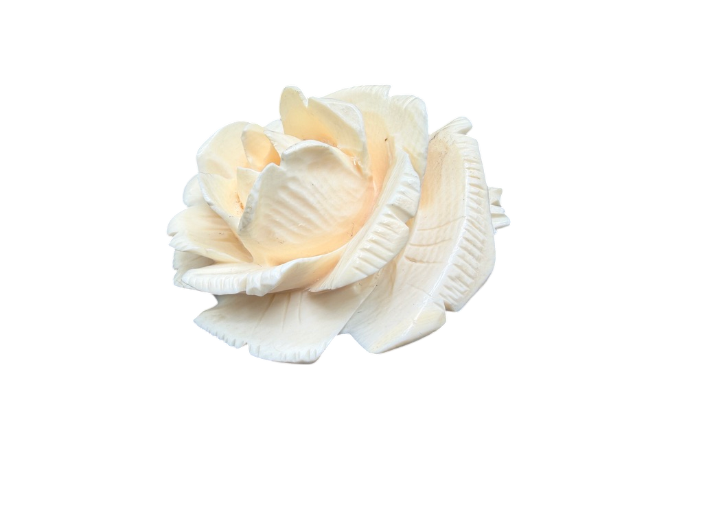 1940s Made in Germany Carved Bone Rose Brooch