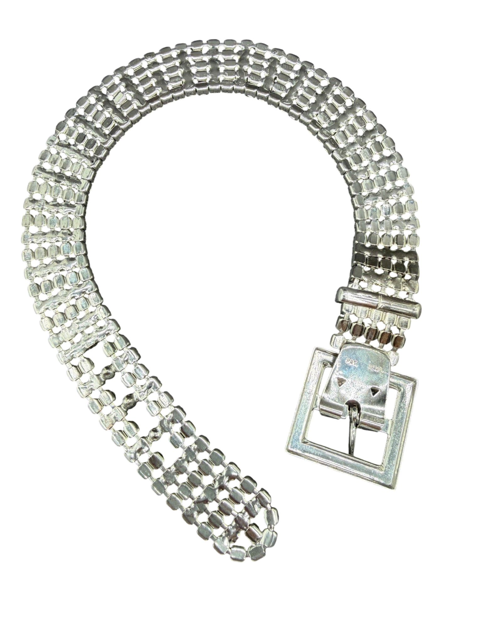 1950s Austrian Crystal Buckle Choker Necklace with Prong Setting