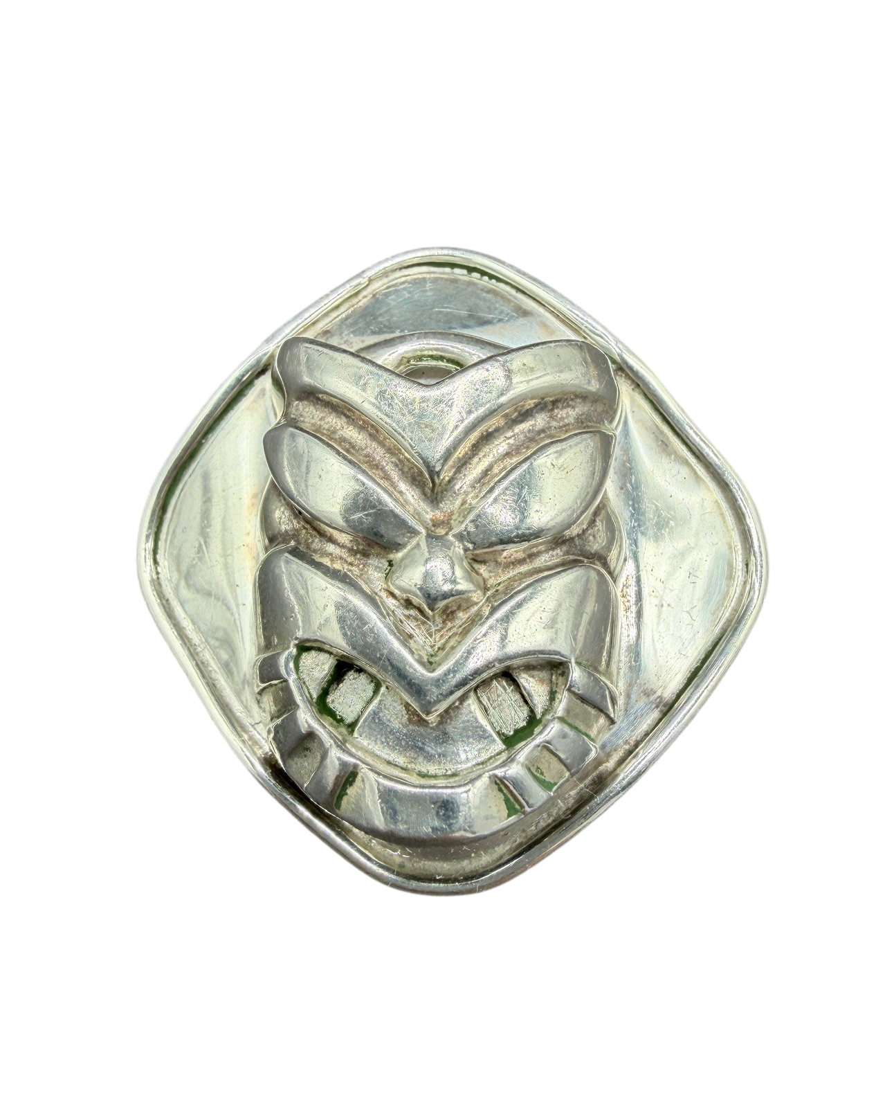 1960s Celia Sebiri Sterling Silver Totem Face Brooch