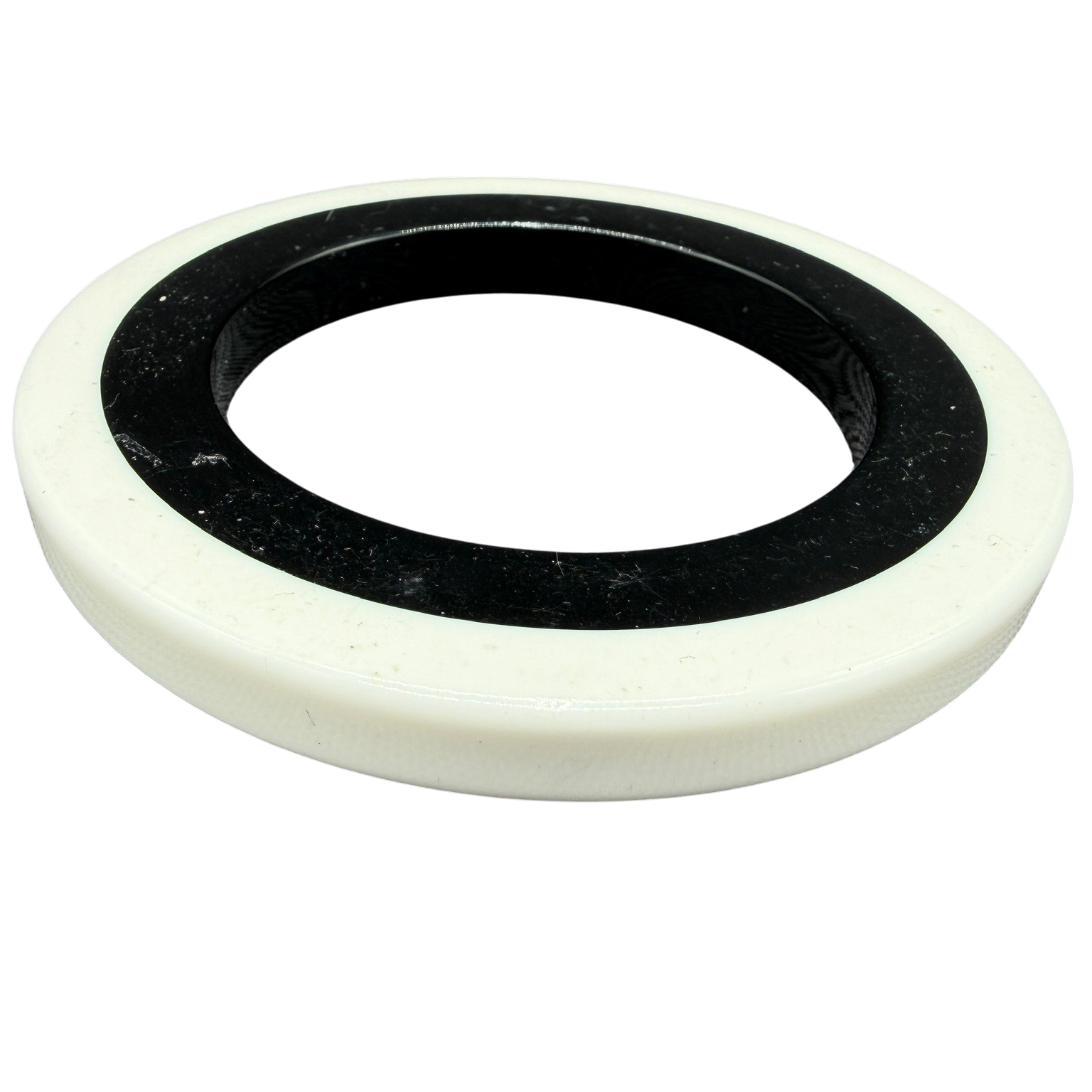 1960s MCM Black & White Lucite Bangle Bracelet