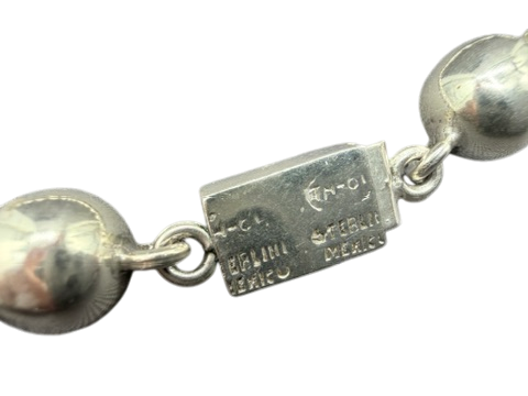 1970s Sterling Silver Graduated Ball Necklace