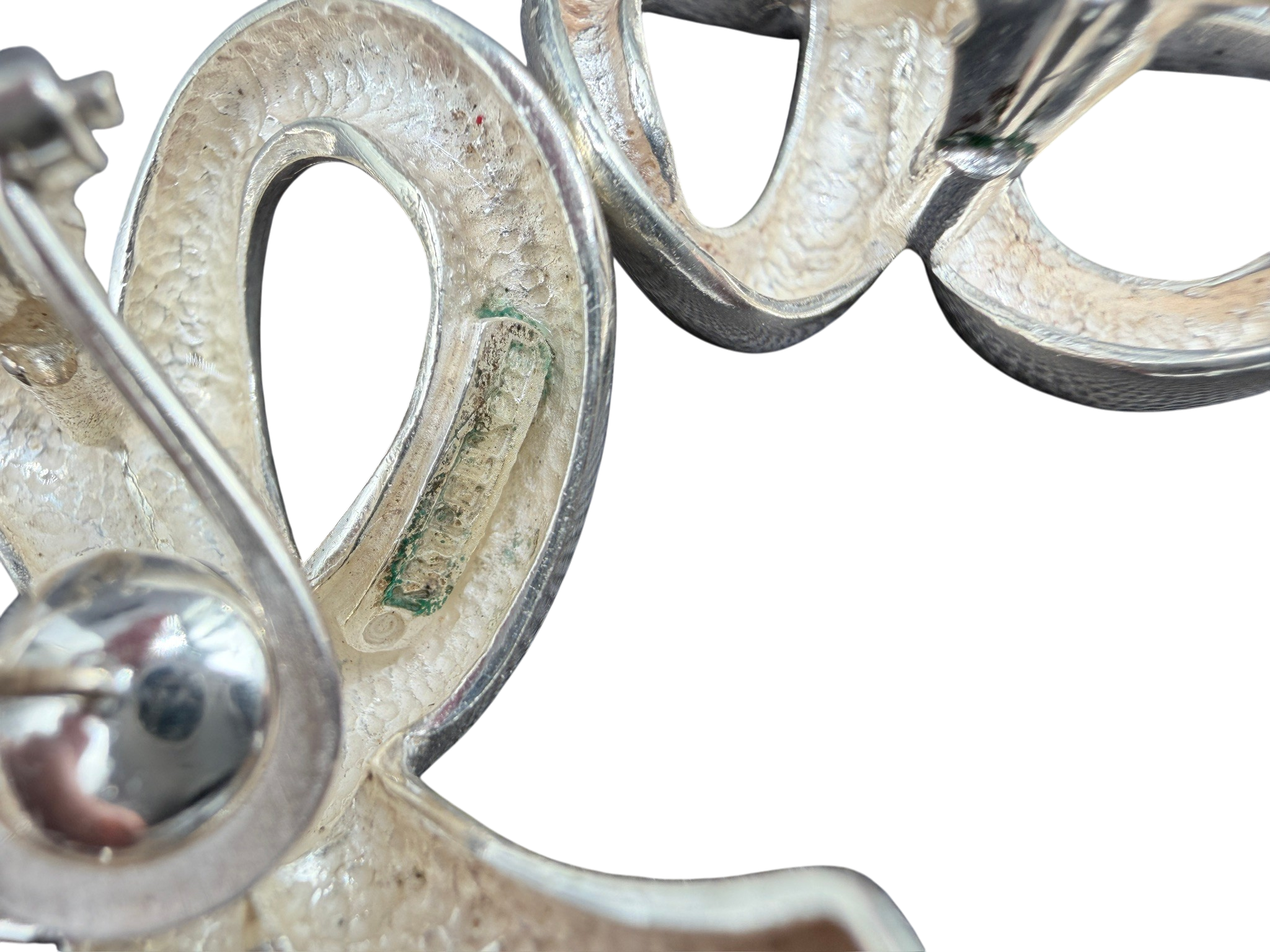 1980s Charles Krypell Sterling Silver Bow Knot Earrings