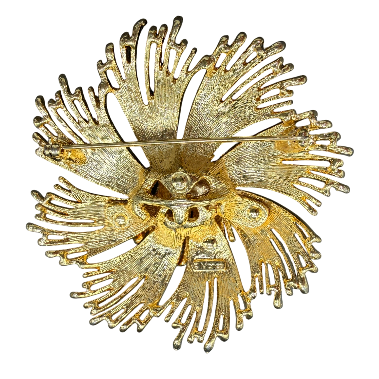 1960s Monet Gold-Tone Circle Brooch with Tassel Detail