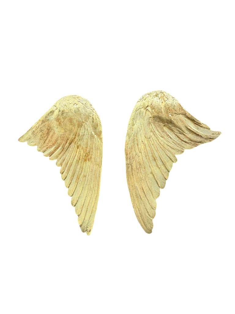 1986 Baker & Baker 14K Vermeil Wing Clip Earrings
