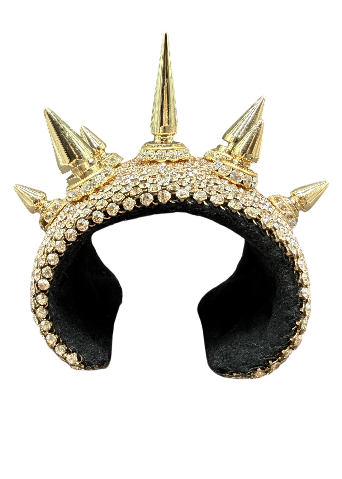 1990s Michael Schmidt One-of-a-Kind Gold Swarovski Crystal Spike Cuff