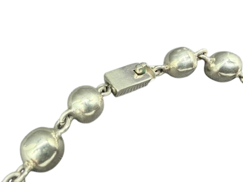 1970s Sterling Silver Graduated Ball Necklace
