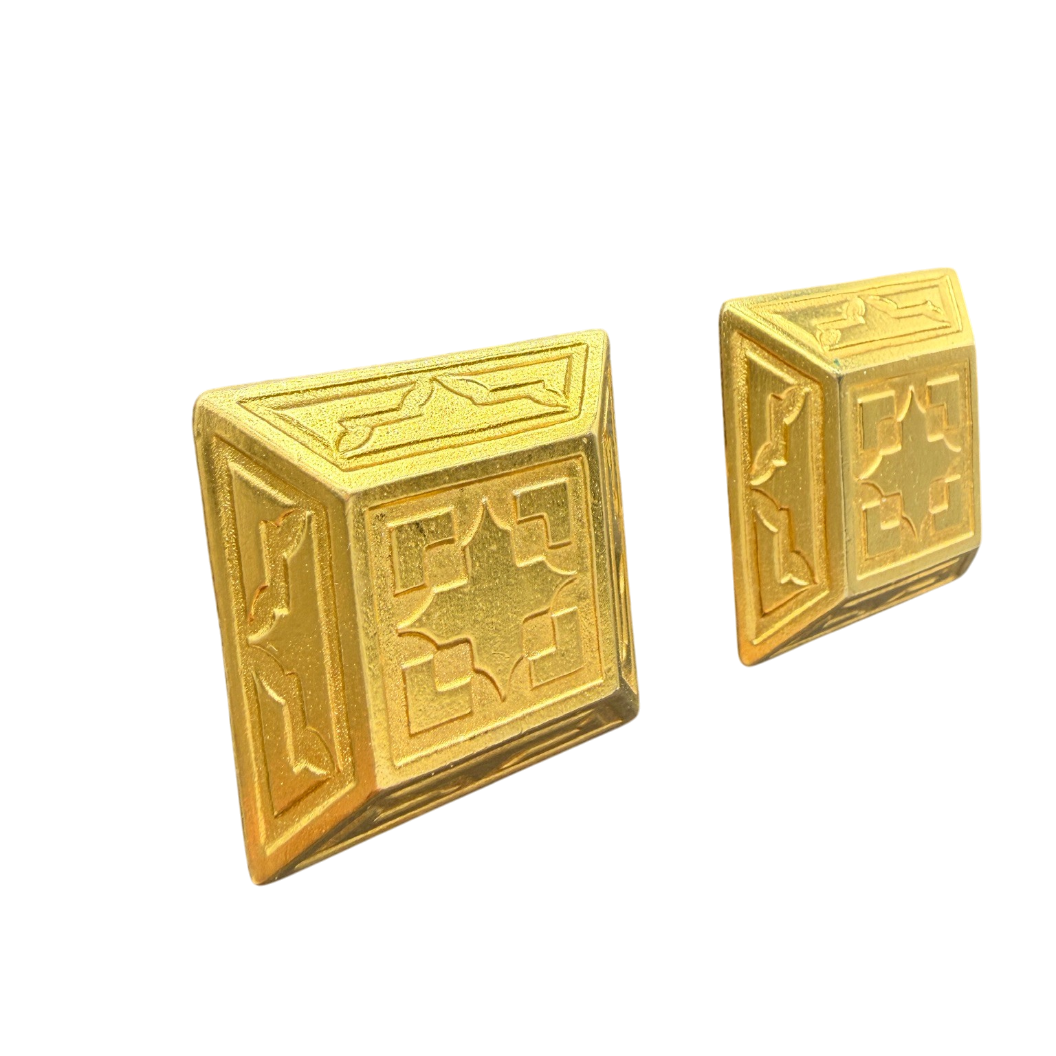 1980s Ben-Amun Gold-Tone Square Clip Earrings