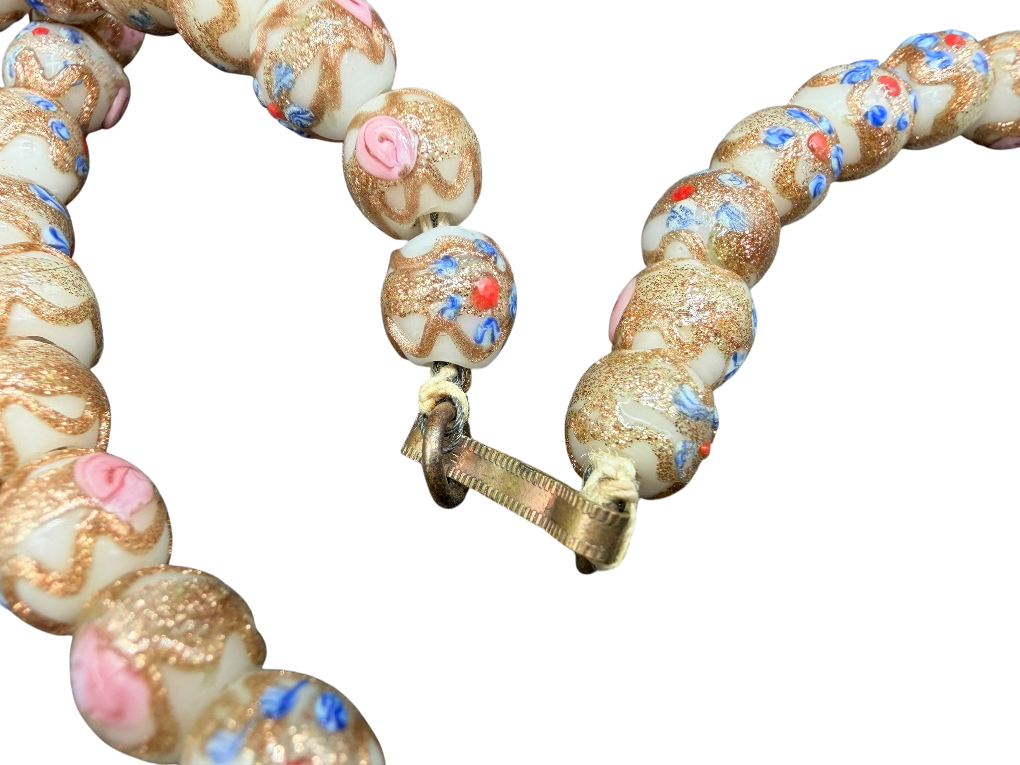 Rare Early 1900s Handmade Venetian Glass Beaded Necklace