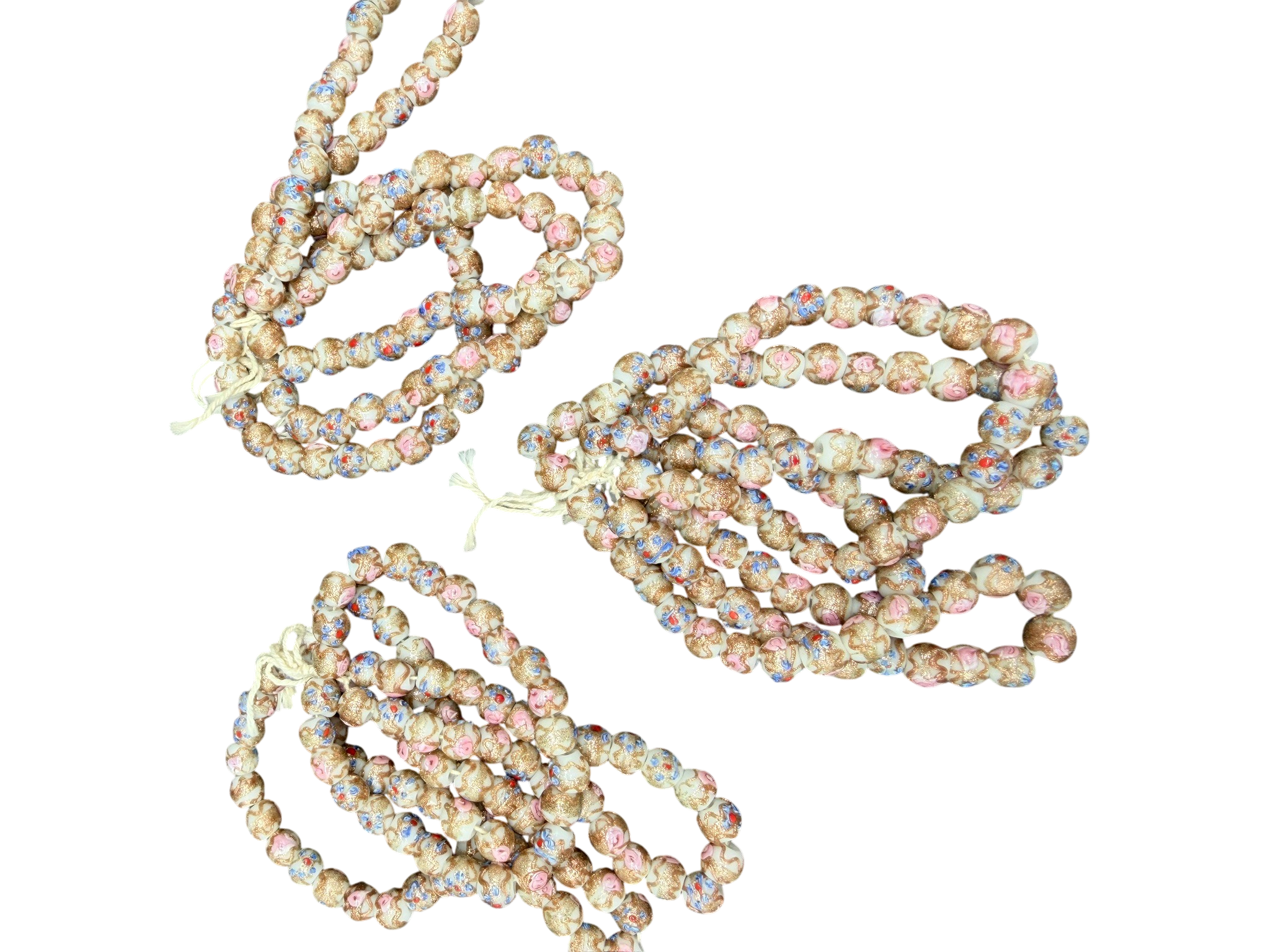 Rare Early 1900s Handmade Venetian Glass Bead Strand Bundles