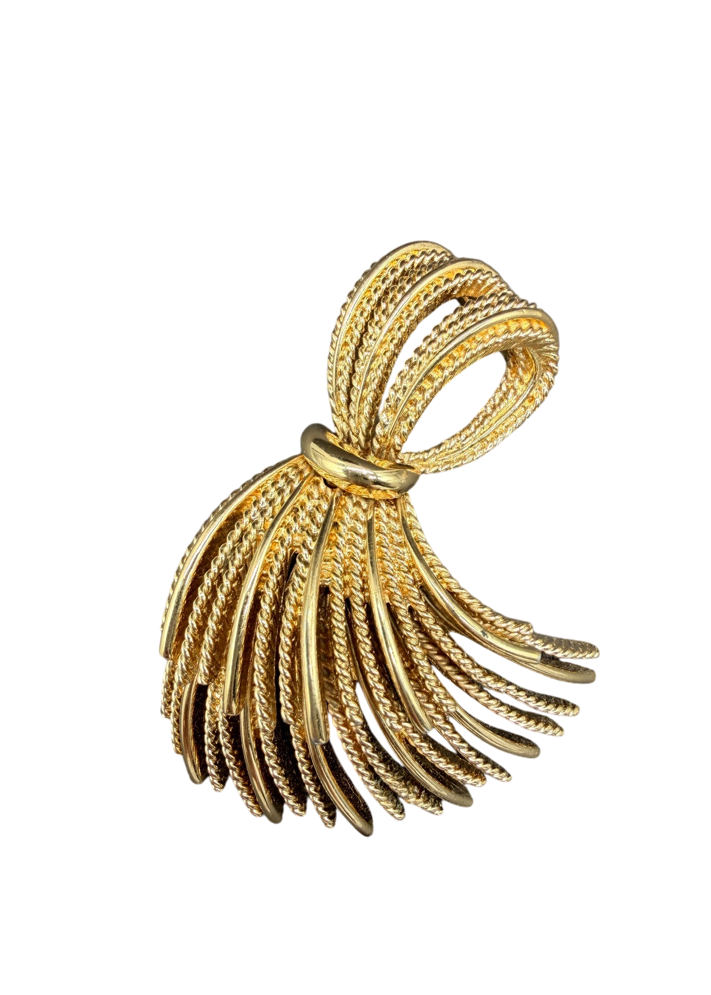 1960s Monet Gold-Tone Tassel Loop Brooch