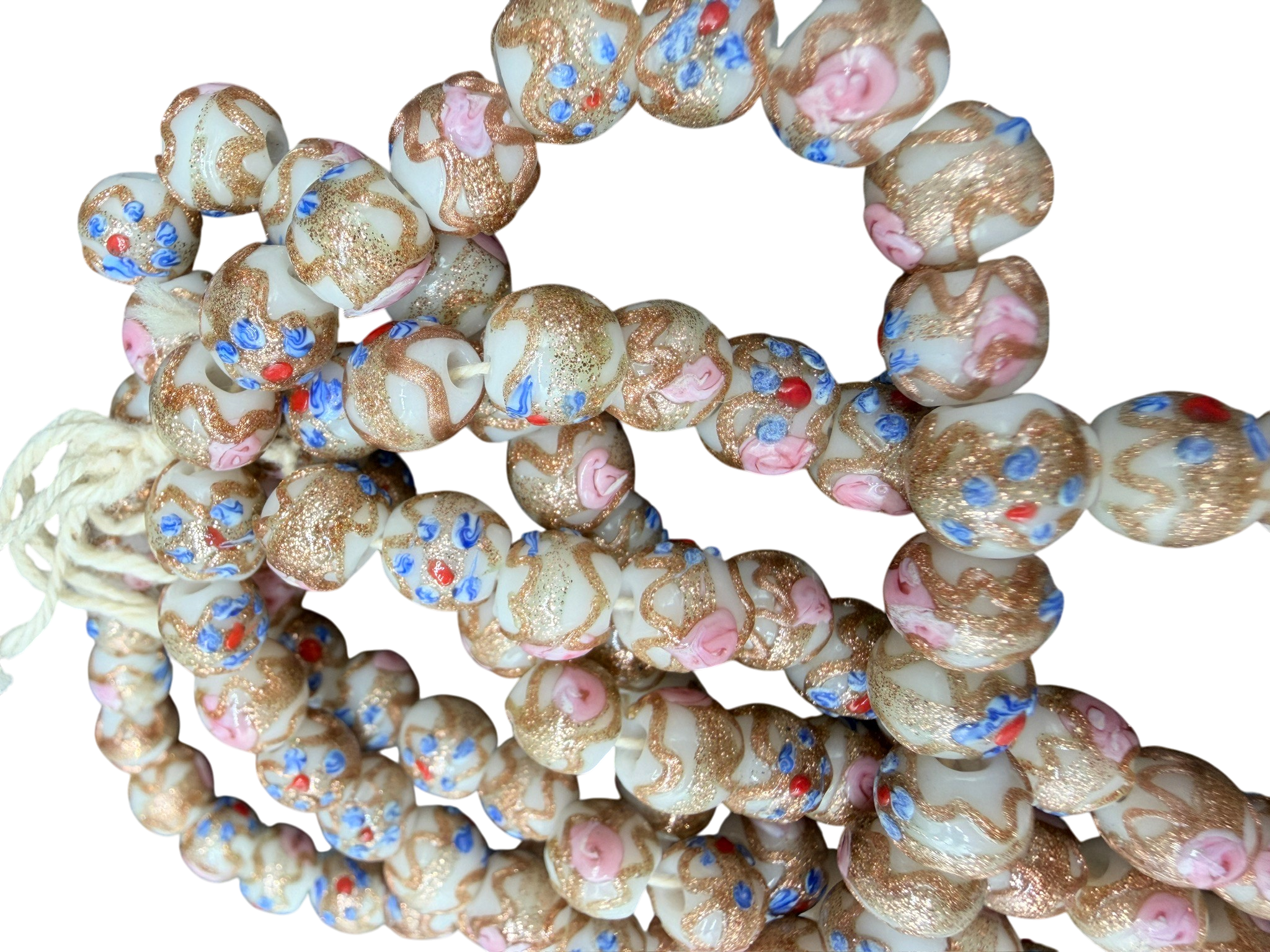 Rare Early 1900s Handmade Venetian Glass Bead Strand Bundles