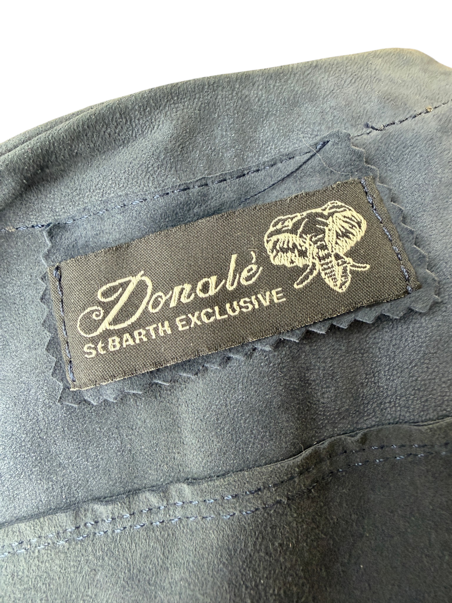 Donale St. Barts Navy Suede Fitted Vest with Fringe Hem