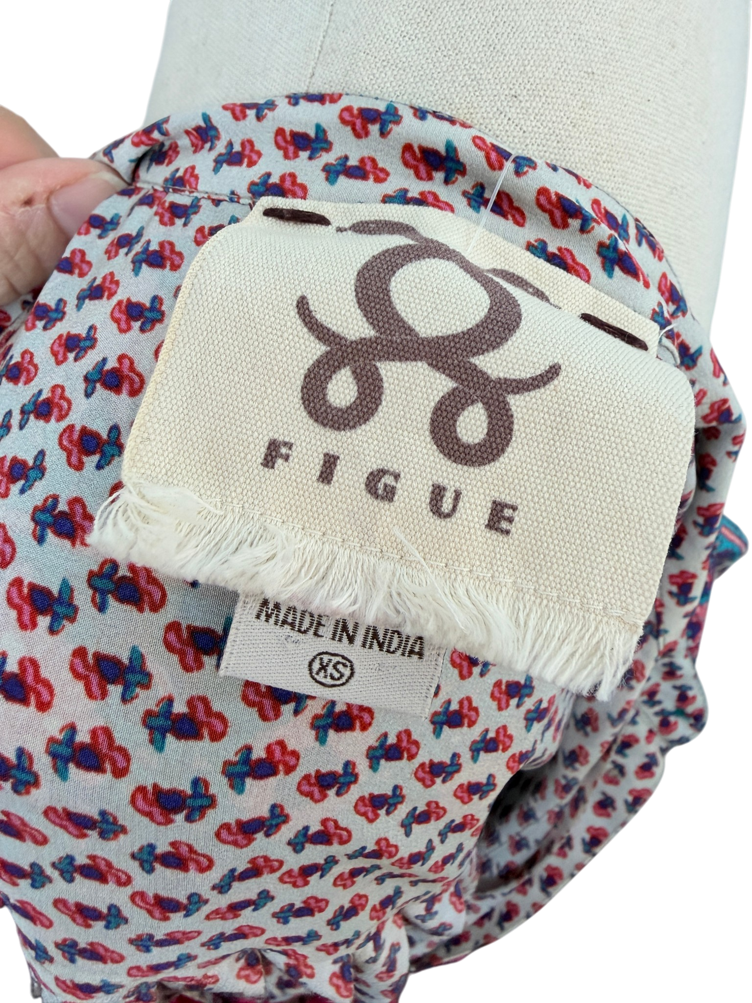 Figue Silk Floral Caftan with Pompom Details