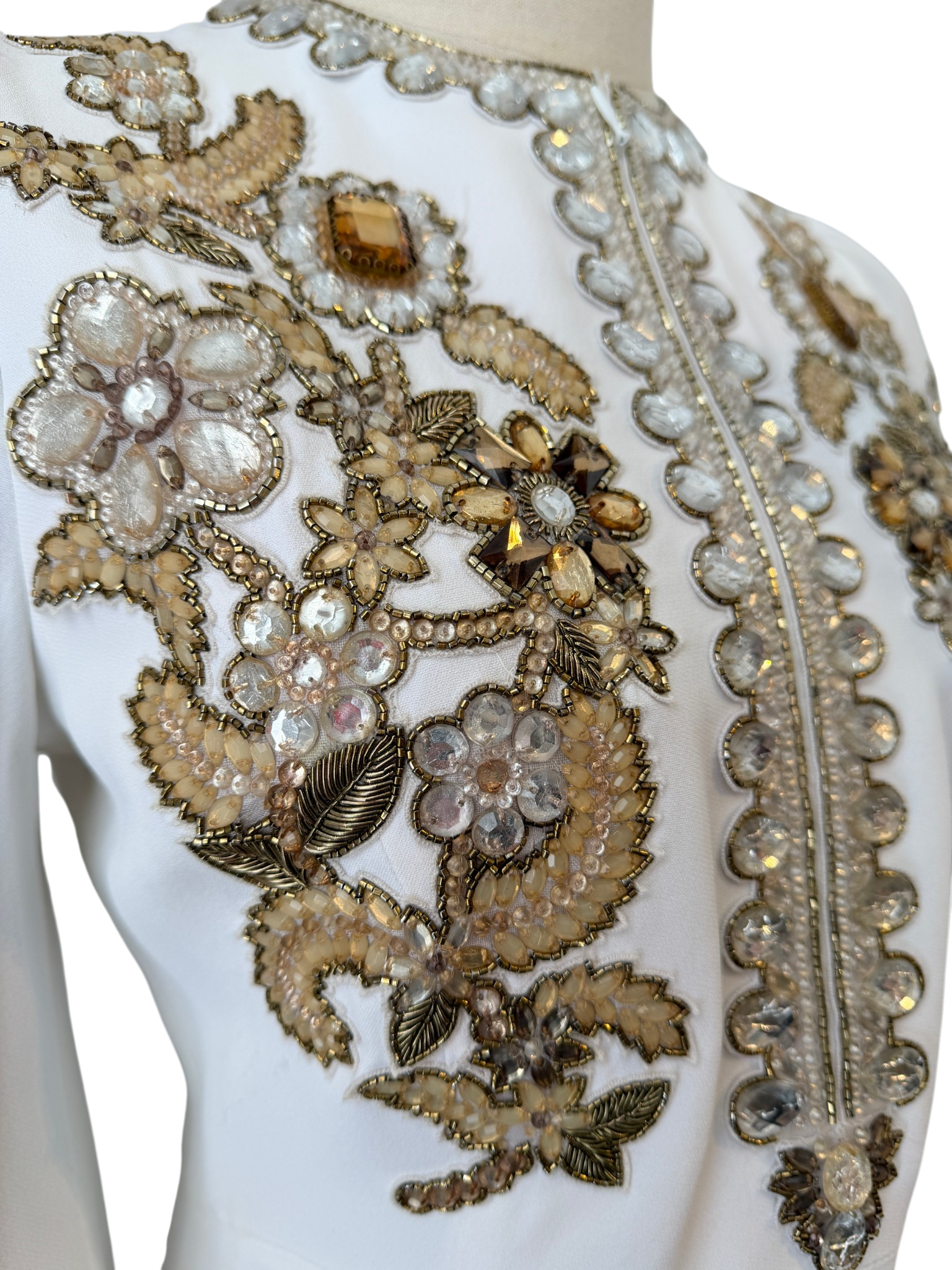 Andrew Gn Jewel-Embroidered Crepe Gown with Keyhole Detail