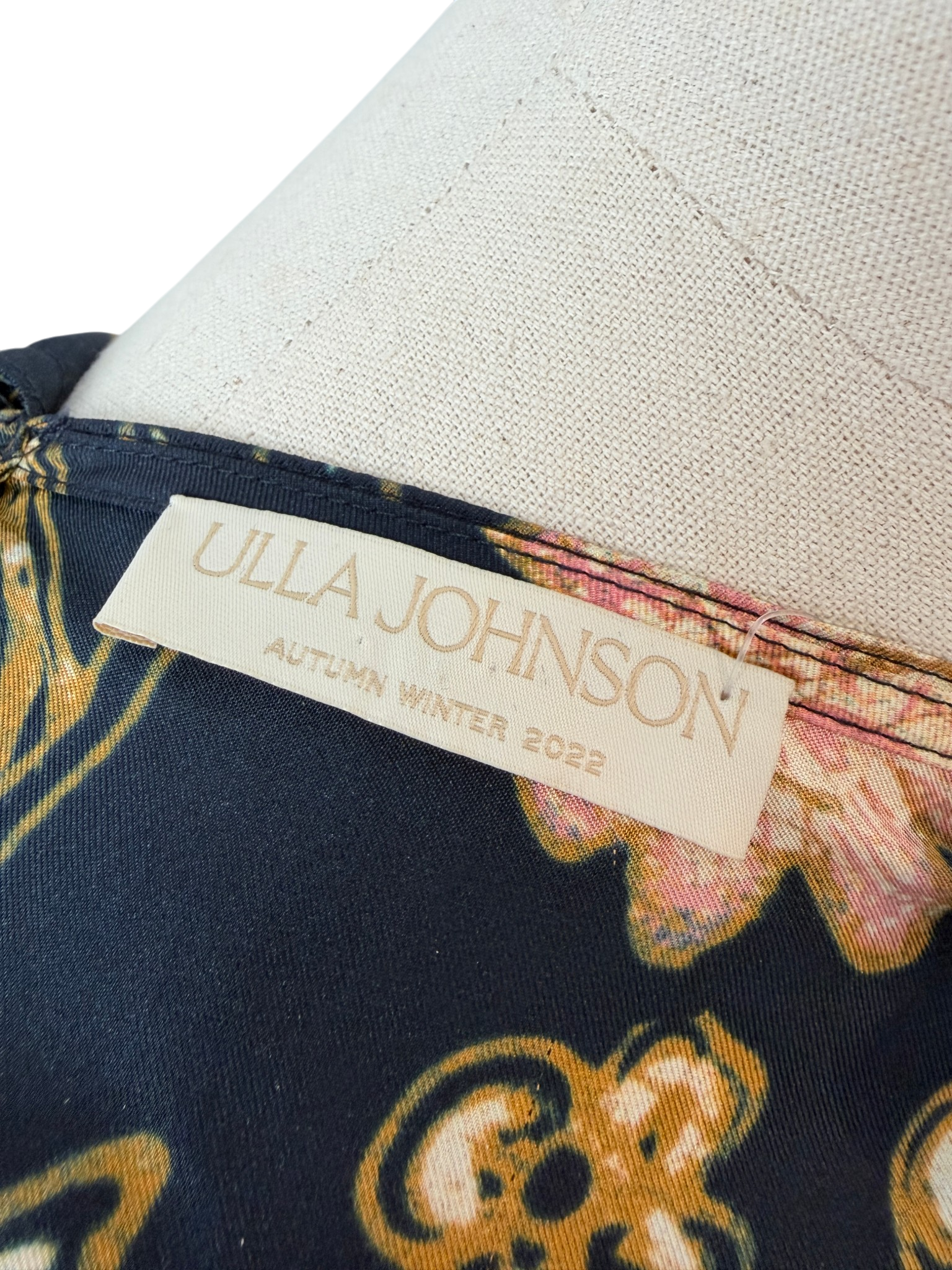 Ulla Johnson Silk “Heleen” Puff-Sleeve Asymmetric Dress