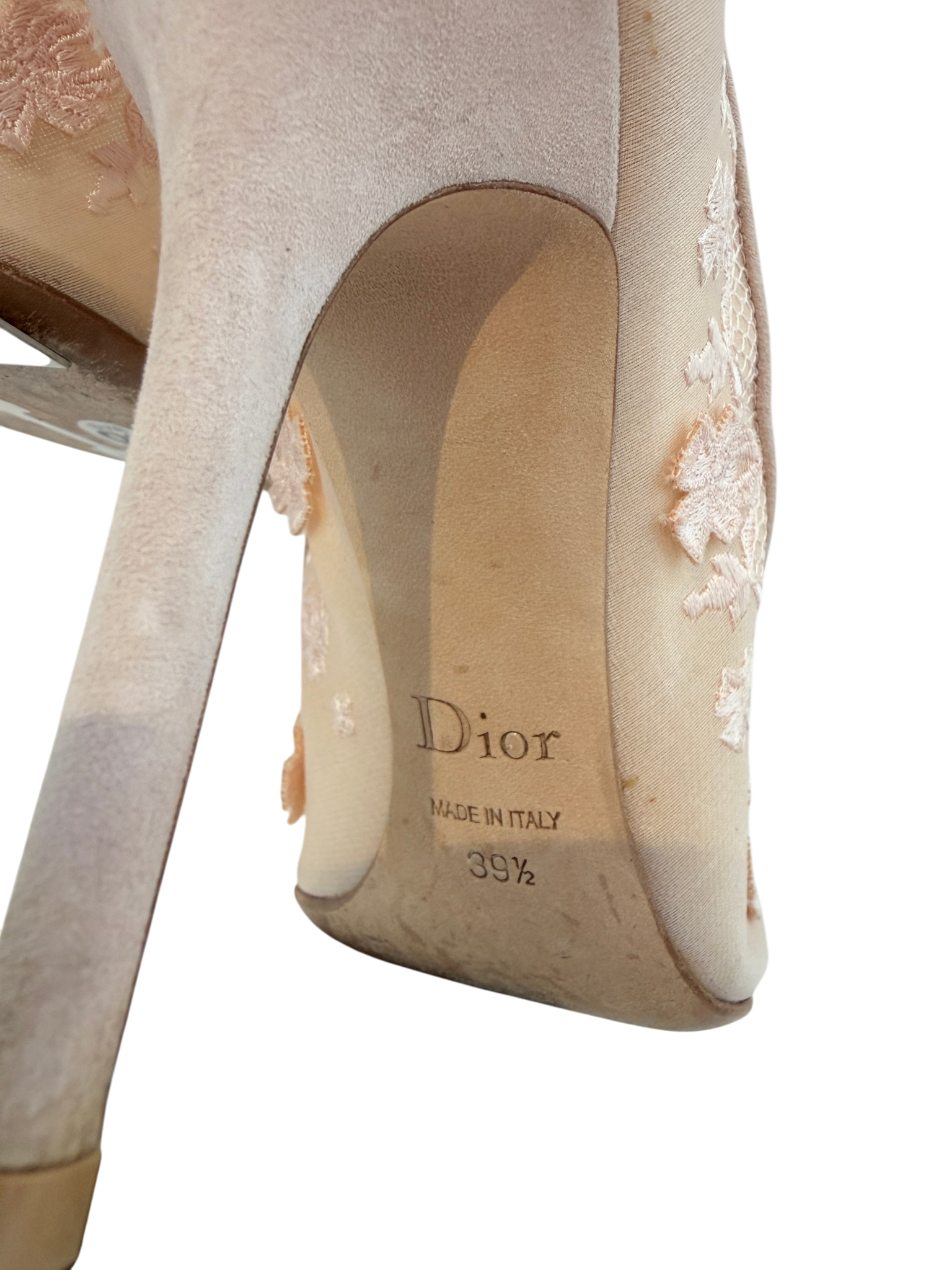 Christian Dior Lace & Suede “Lingerie” Blush Stiletto Heels