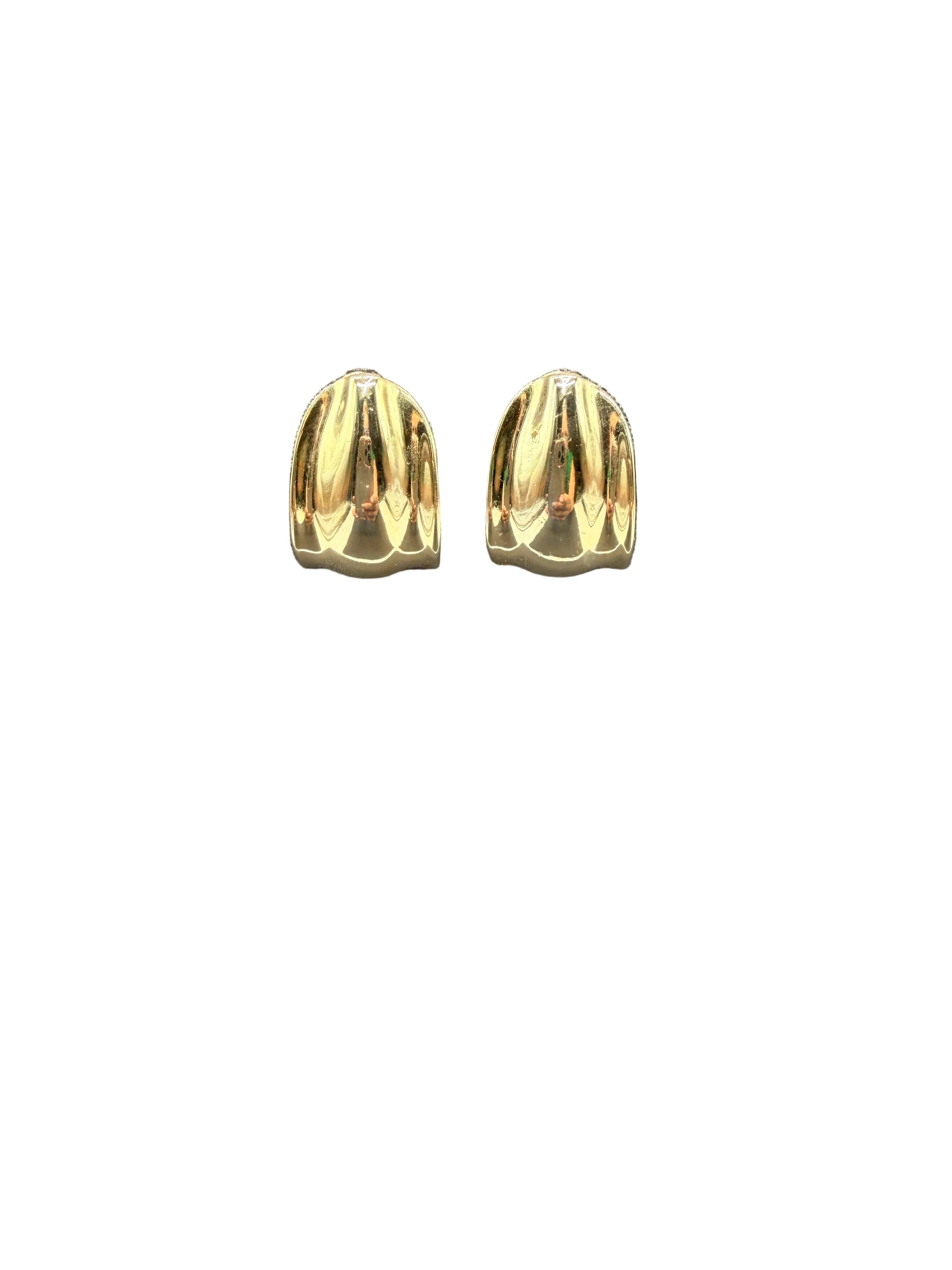 1980s Classic Wide Gold-Tone Quarter Hoop Earrings