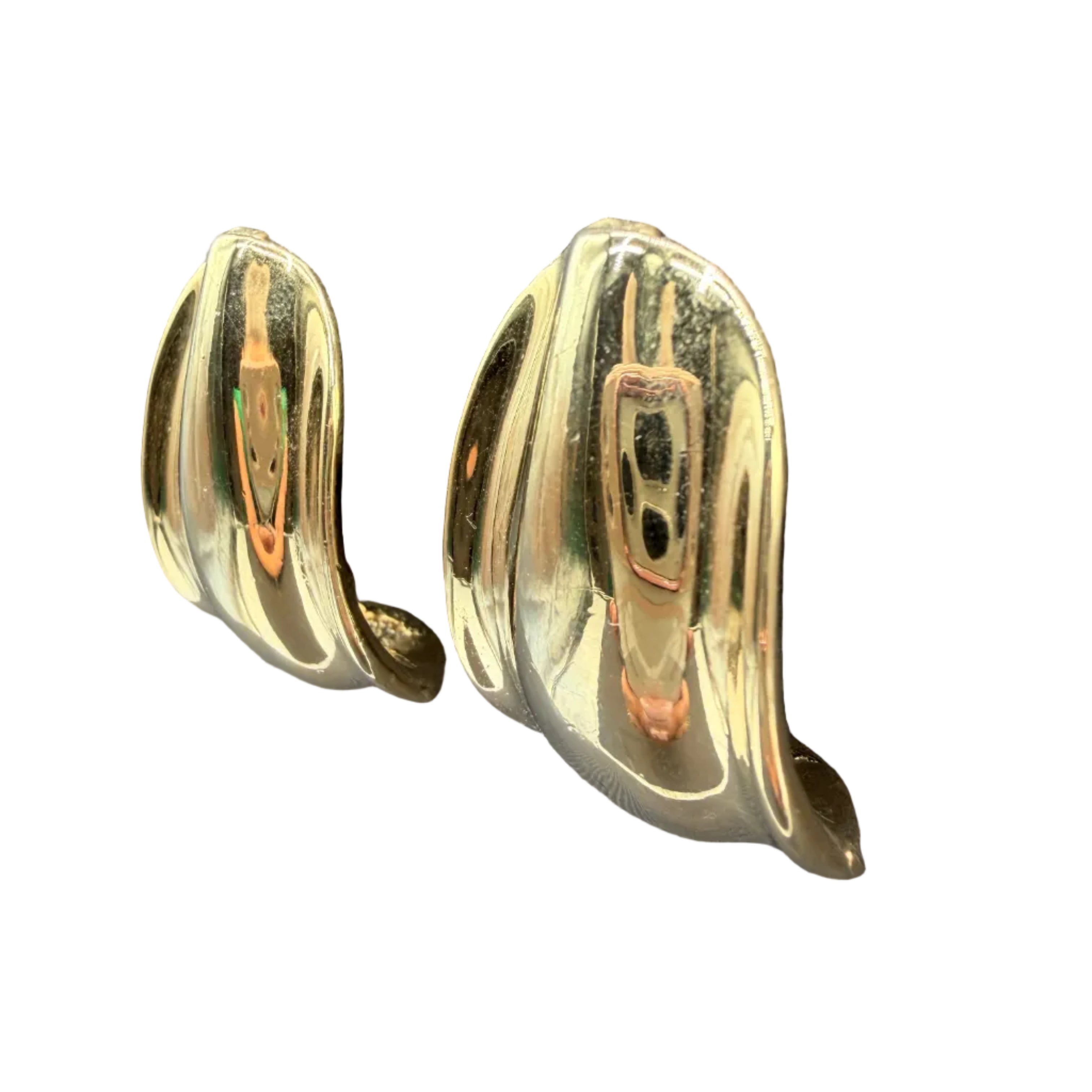1980s Classic Wide Gold-Tone Quarter Hoop Earrings