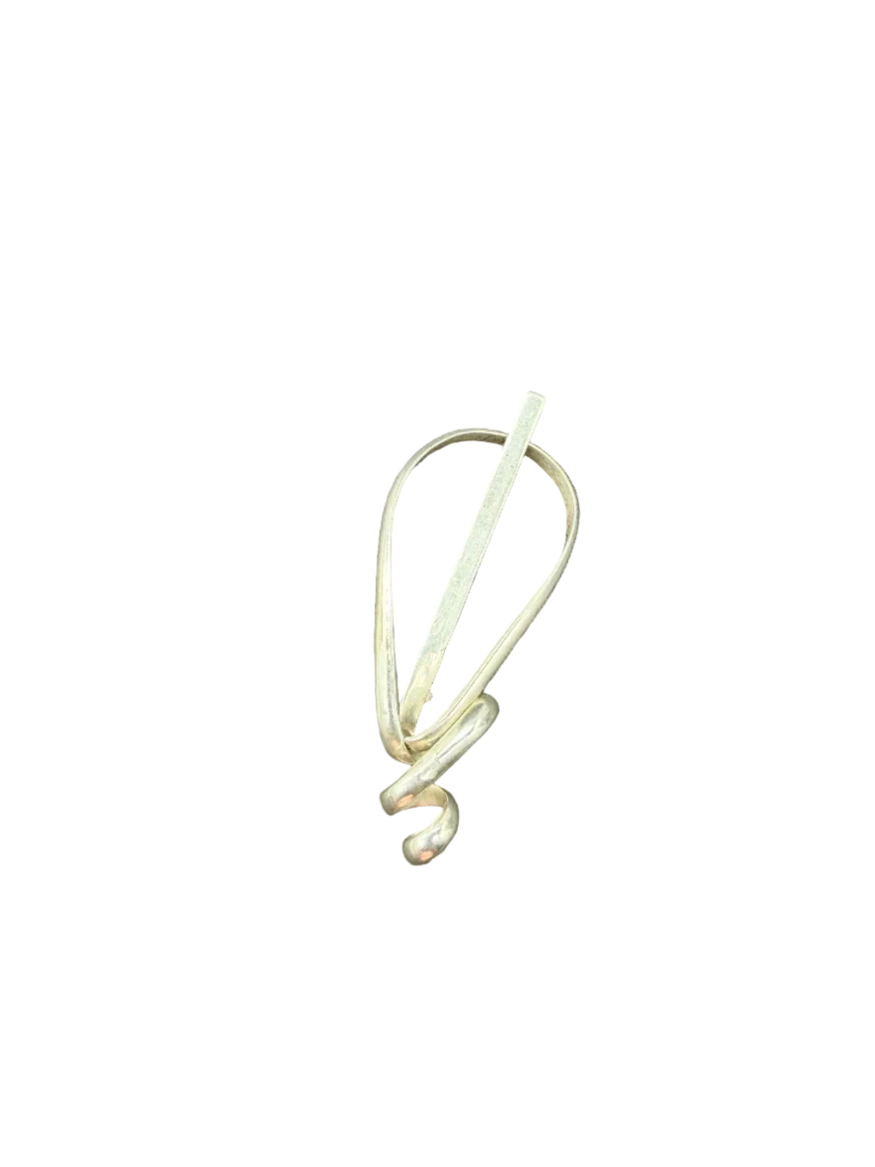 1970s Taxco Mexican Sterling Silver Modernist Loopy Loop Brooch
