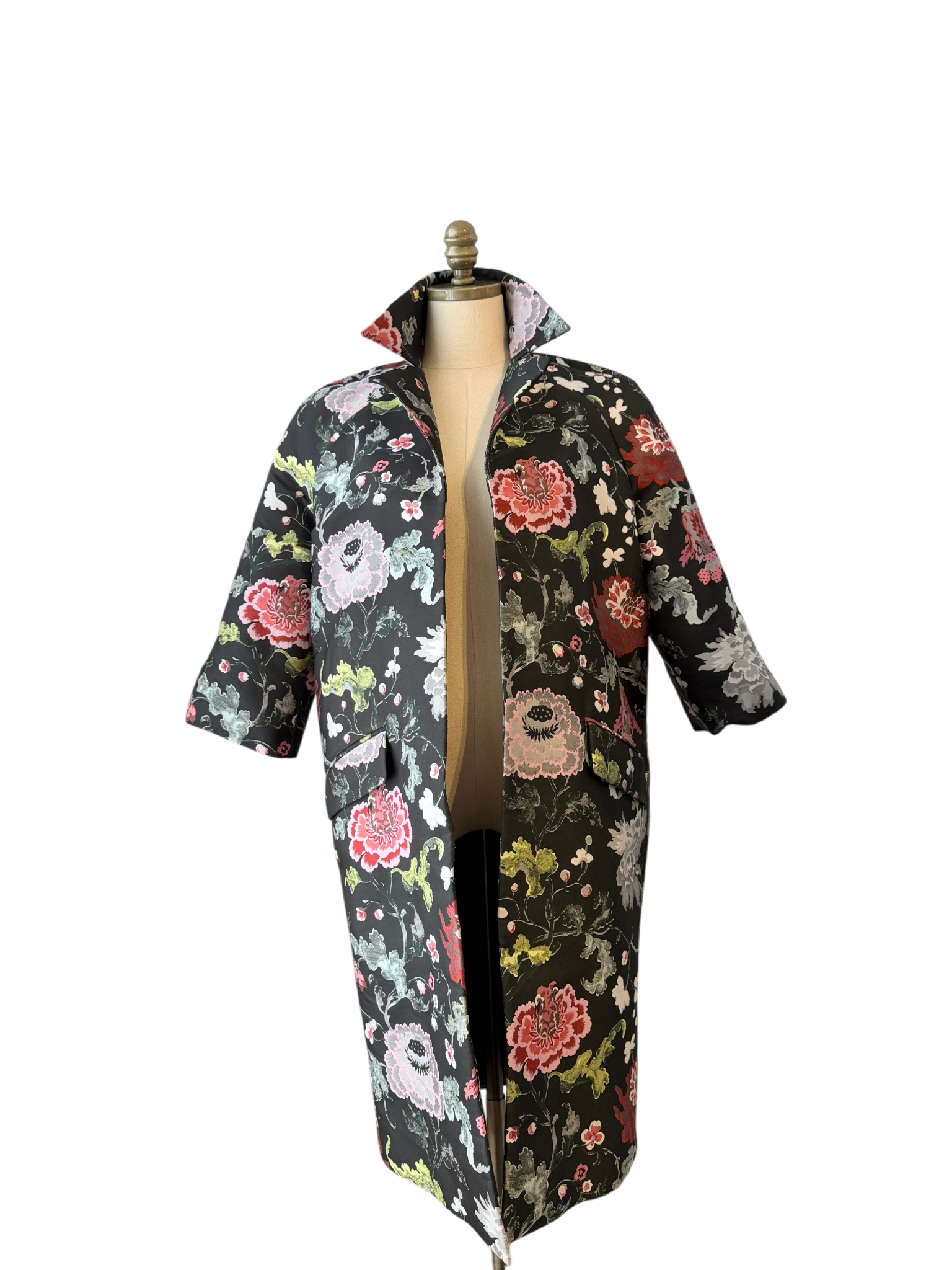 Adam Lippes Floral Damask 3/4 Sleeve Jacket