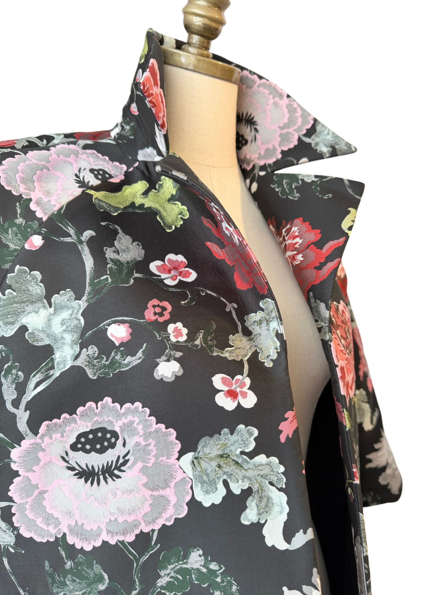 Adam Lippes Floral Damask 3/4 Sleeve Jacket